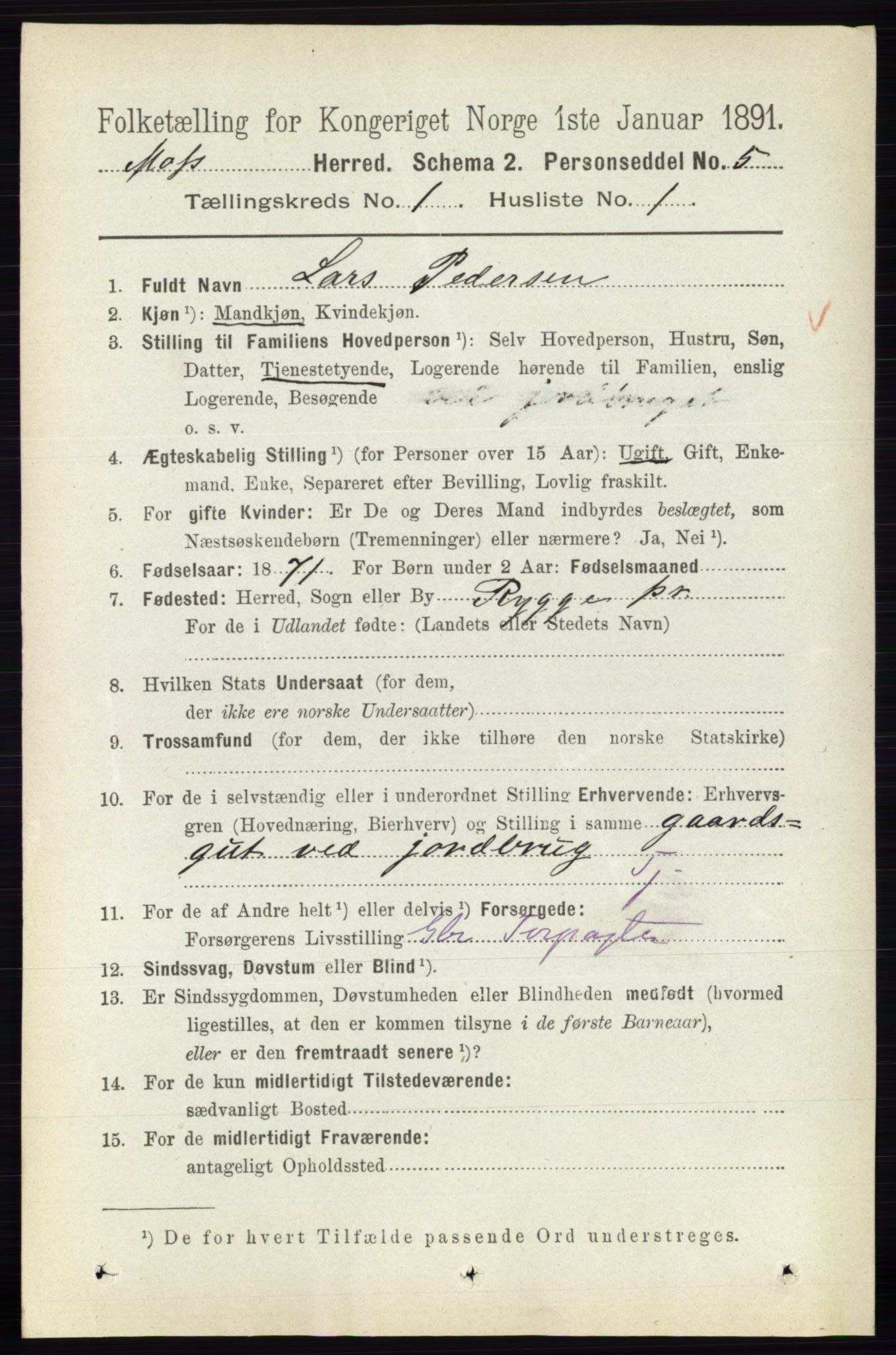 RA, Folketelling 1891 for 0194 Moss herred, 1891, s. 85