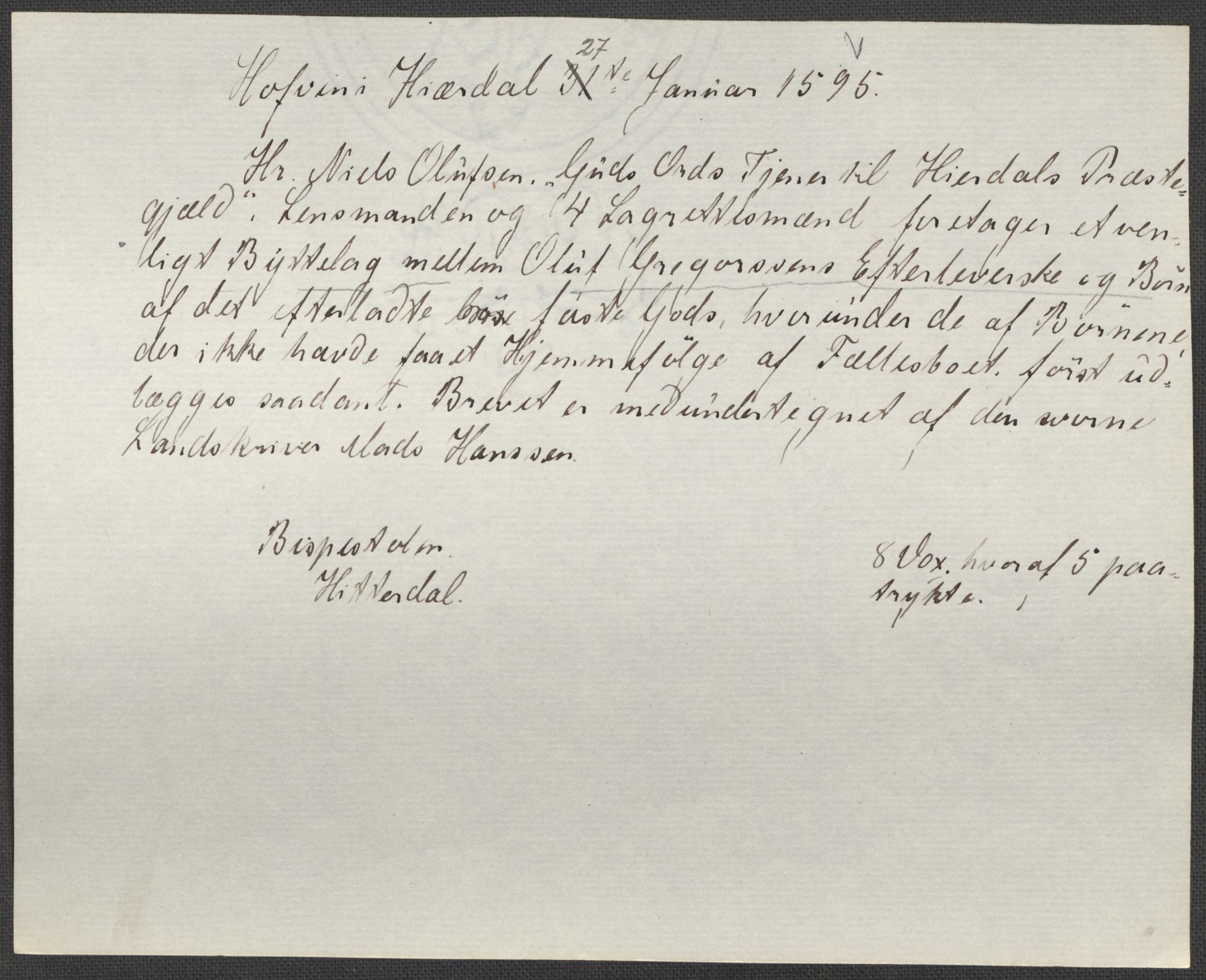 Riksarkivets diplomsamling, AV/RA-EA-5965/F15/L0028: Prestearkiv - Telemark, 1572-1769, s. 95