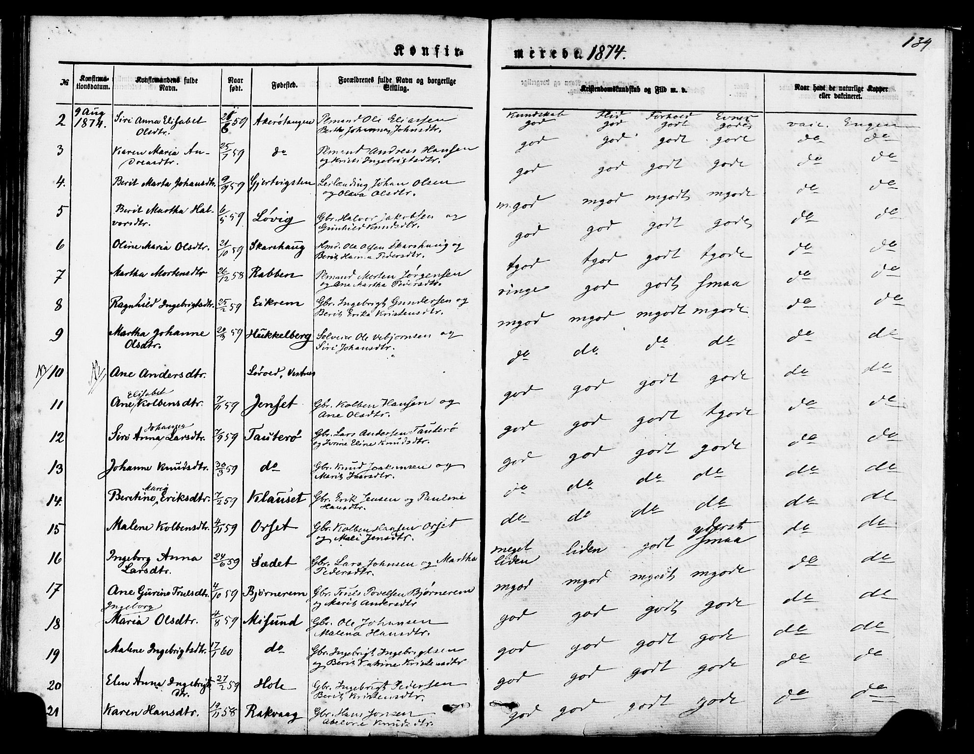 Ministerialprotokoller, klokkerbøker og fødselsregistre - Møre og Romsdal, AV/SAT-A-1454/560/L0720: Ministerialbok nr. 560A04, 1873-1878, s. 139