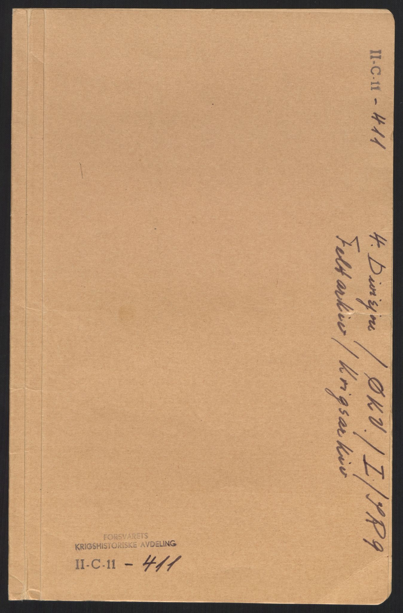 Forsvaret, Forsvarets krigshistoriske avdeling, AV/RA-RAFA-2017/Y/Yb/L0102: II-C-11-411  -  4. Divisjon., 1940, s. 1