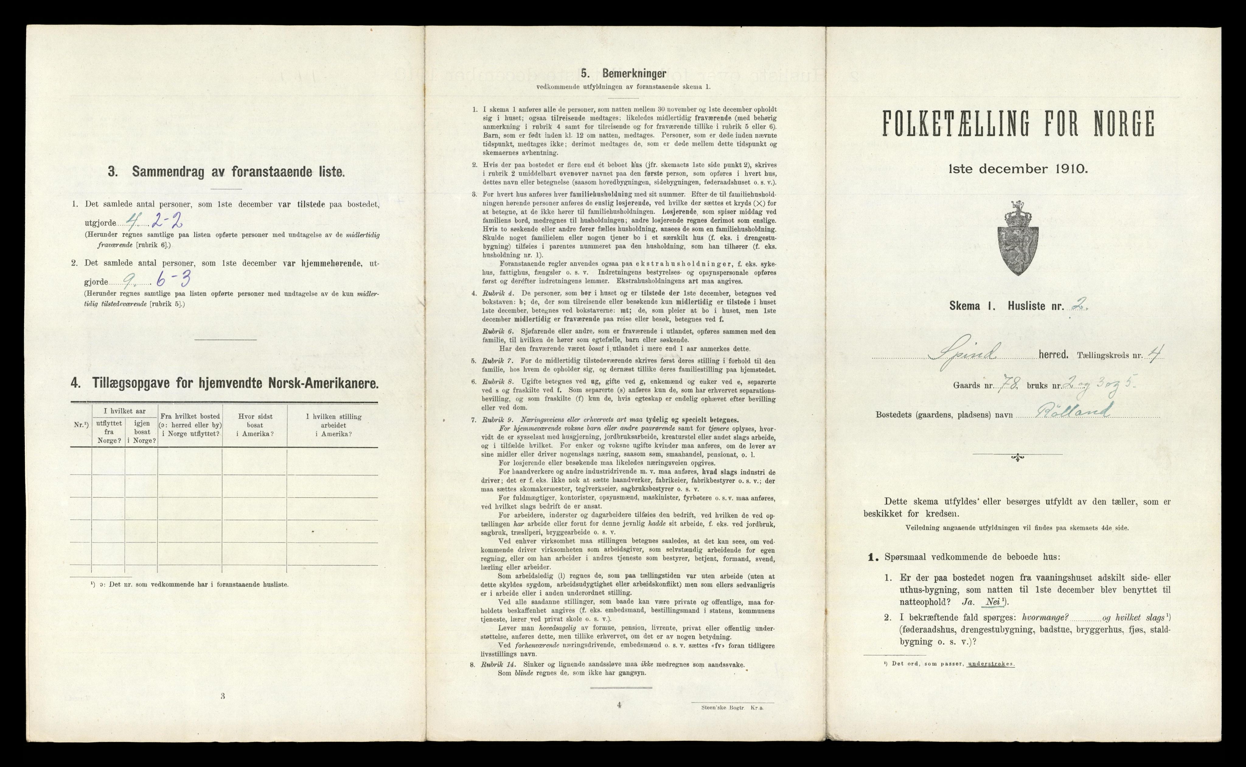 RA, Folketelling 1910 for 1040 Spind herred, 1910, s. 456