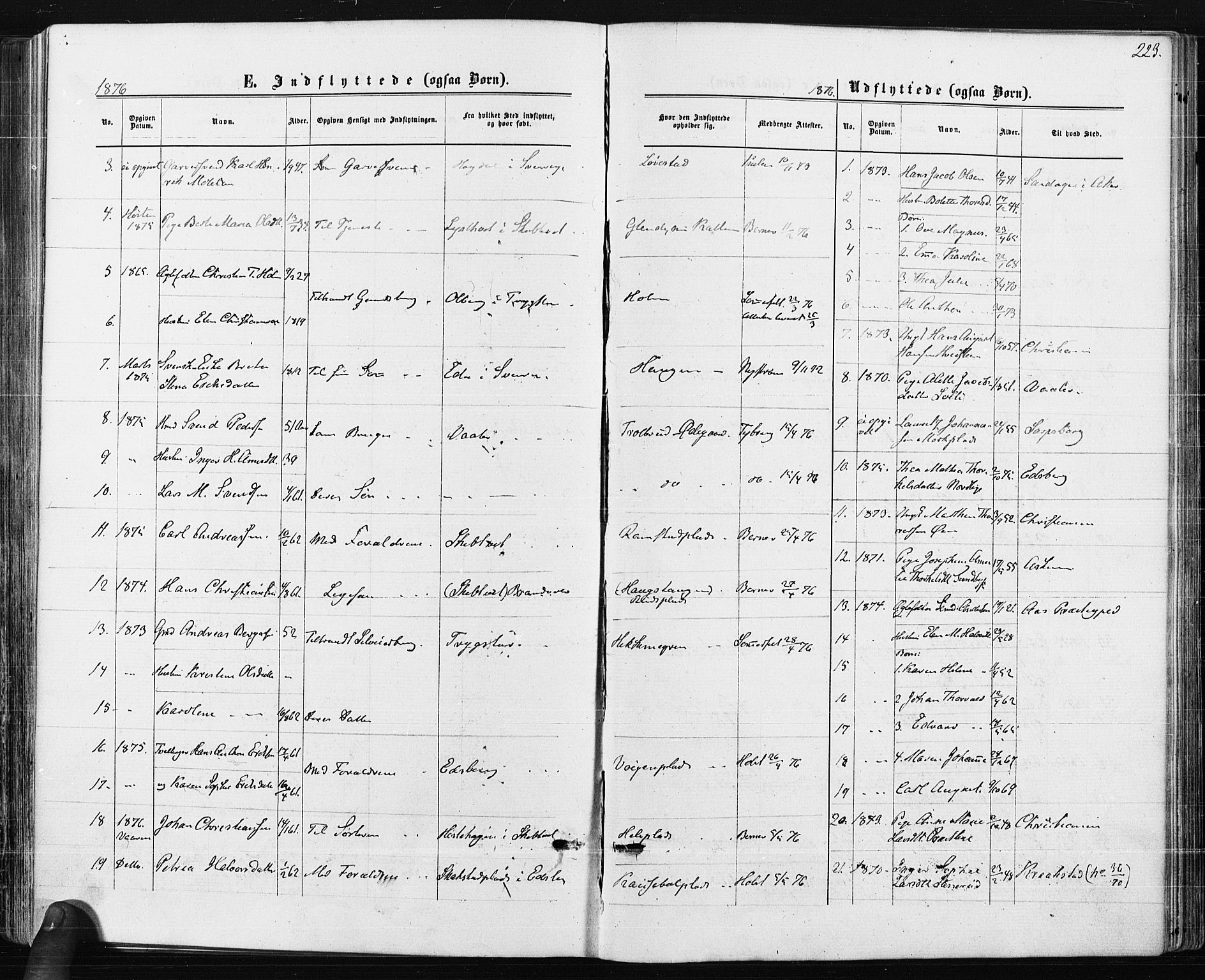 Spydeberg prestekontor Kirkebøker, AV/SAO-A-10924/F/Fa/L0007: Ministerialbok nr. I 7, 1875-1885, s. 223