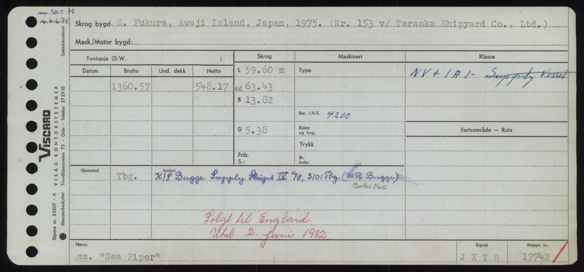 Sjøfartsdirektoratet med forløpere, Skipsmålingen, RA/S-1627/H/Hd/L0032: Fartøy, San-Seve, s. 305