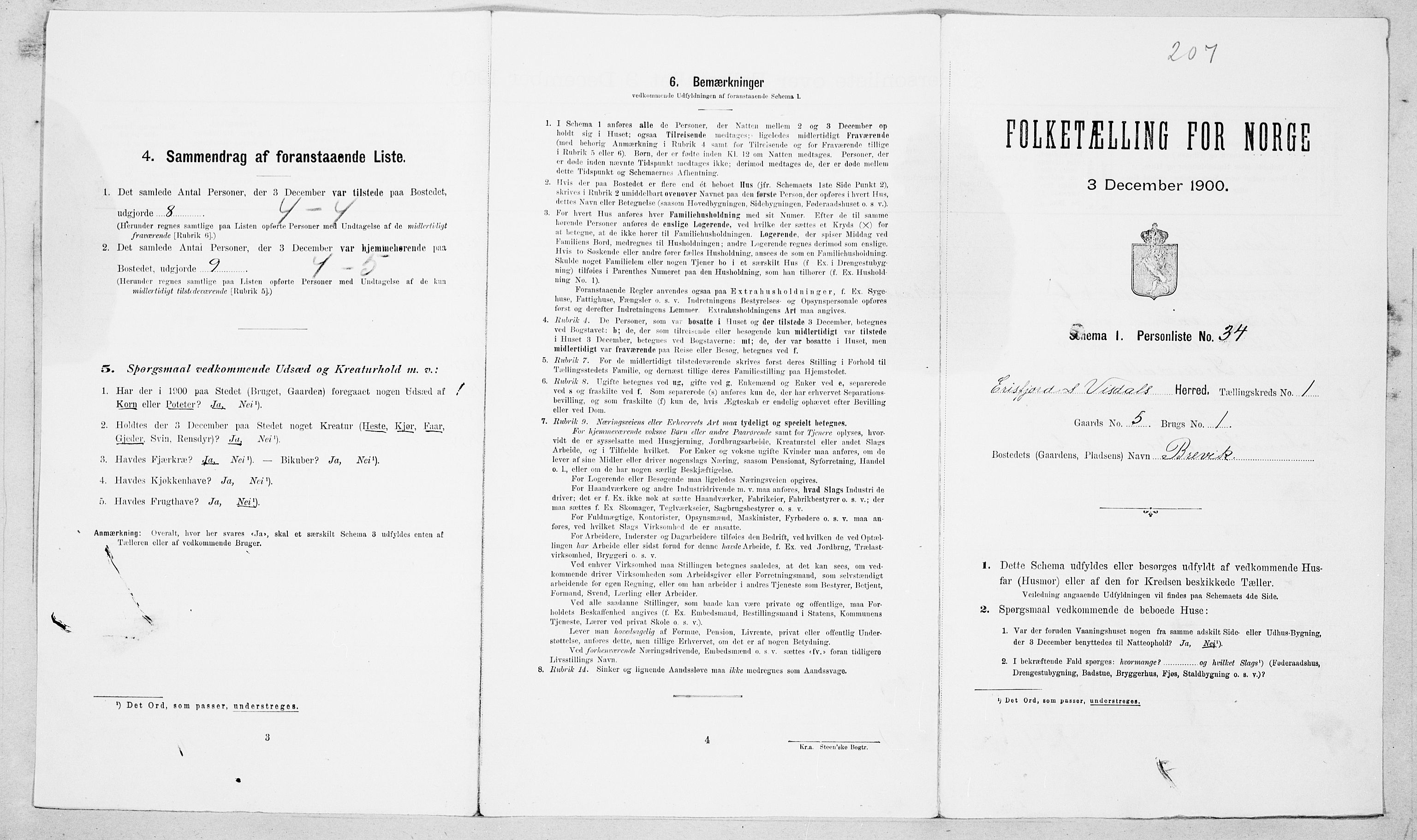 SAT, Folketelling 1900 for 1542 Eresfjord og Vistdal herred, 1900, s. 117