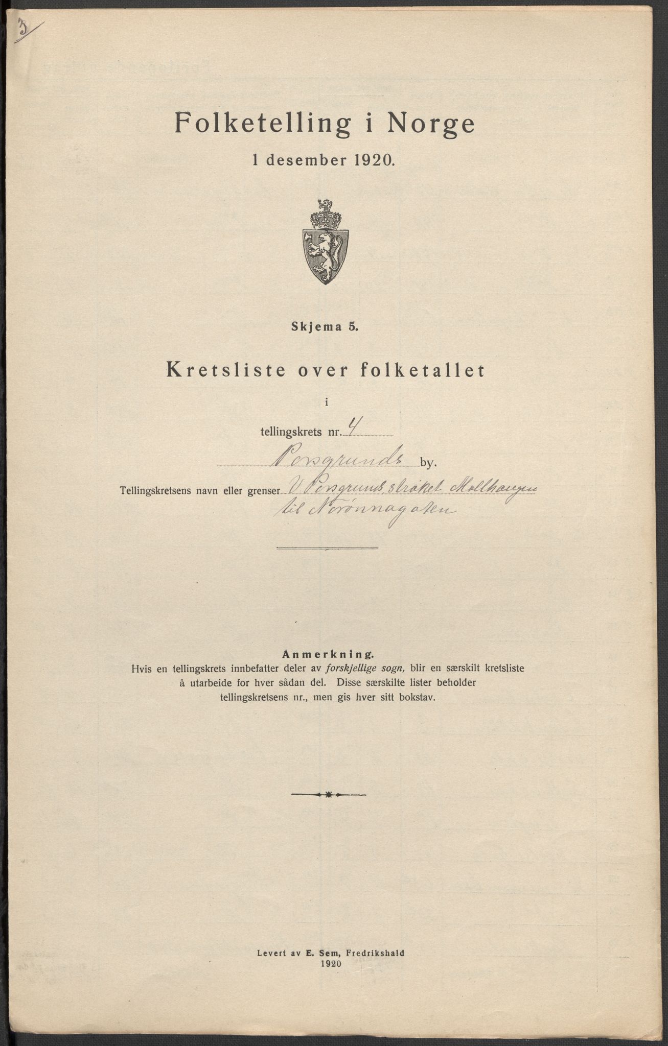 SAKO, Folketelling 1920 for 0805 Porsgrunn kjøpstad, 1920, s. 39