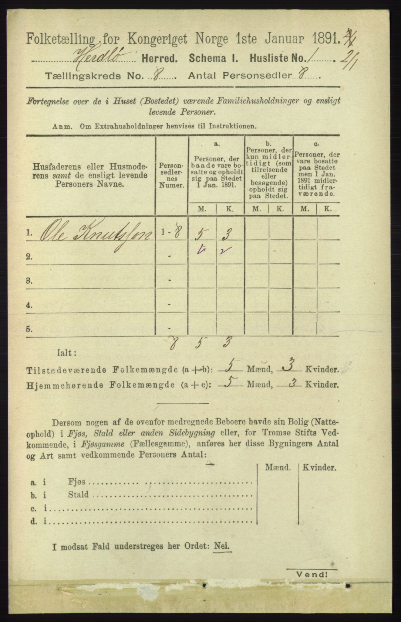 RA, Folketelling 1891 for 1258 Herdla herred, 1891, s. 3365