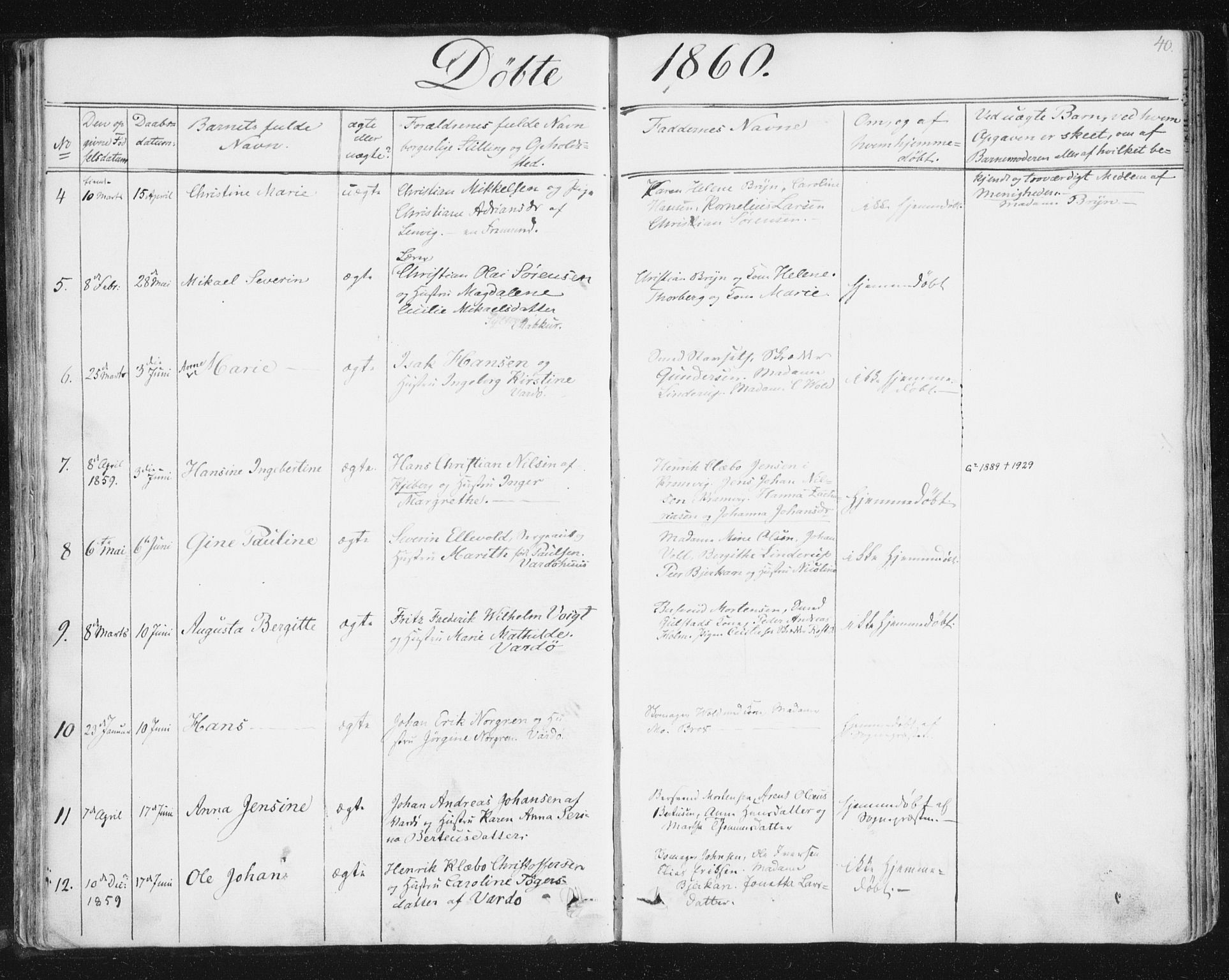 Vardø sokneprestkontor, SATØ/S-1332/H/Ha/L0003kirke: Ministerialbok nr. 3, 1843-1861, s. 40