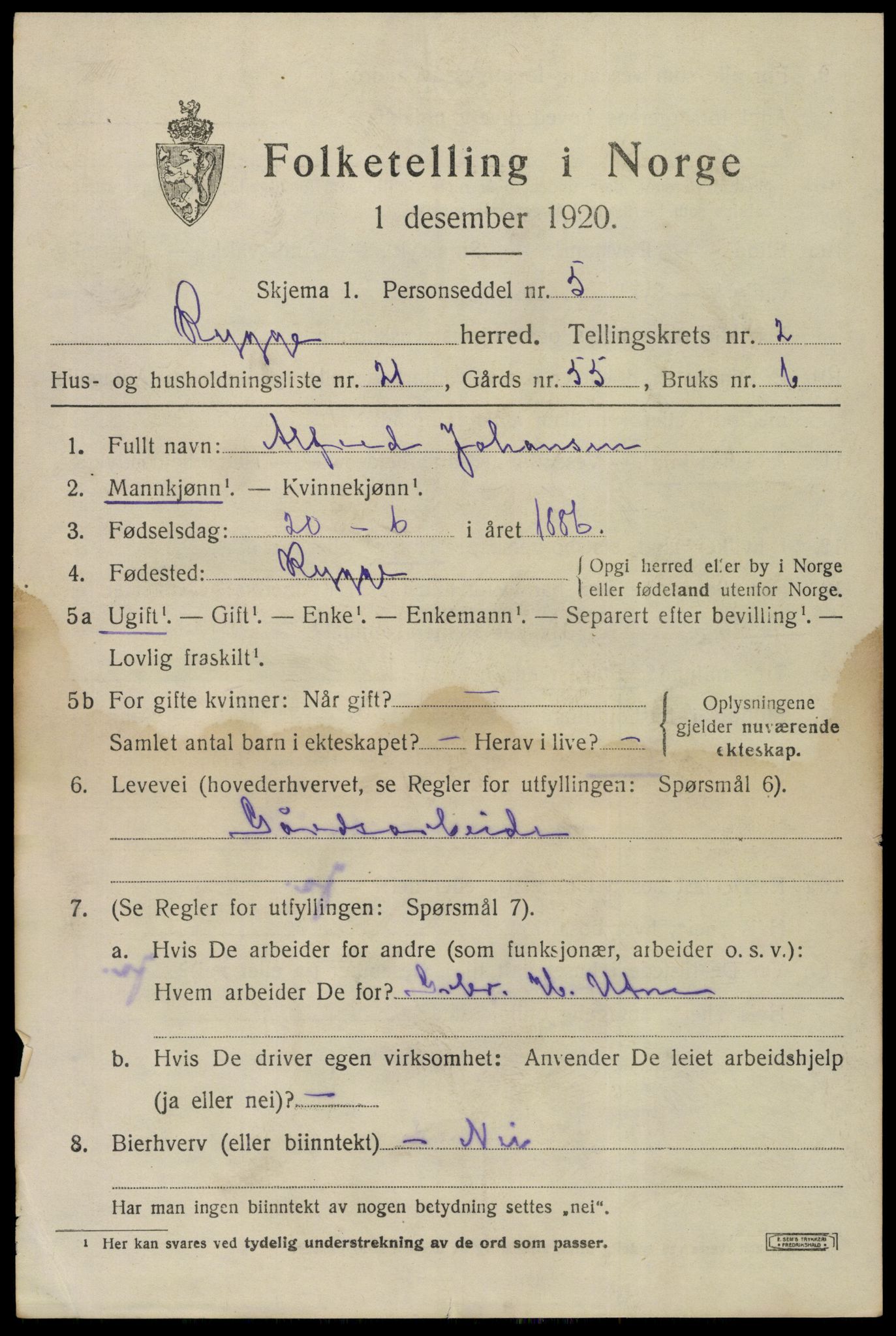 SAO, Folketelling 1920 for 0136 Rygge herred, 1920, s. 6343