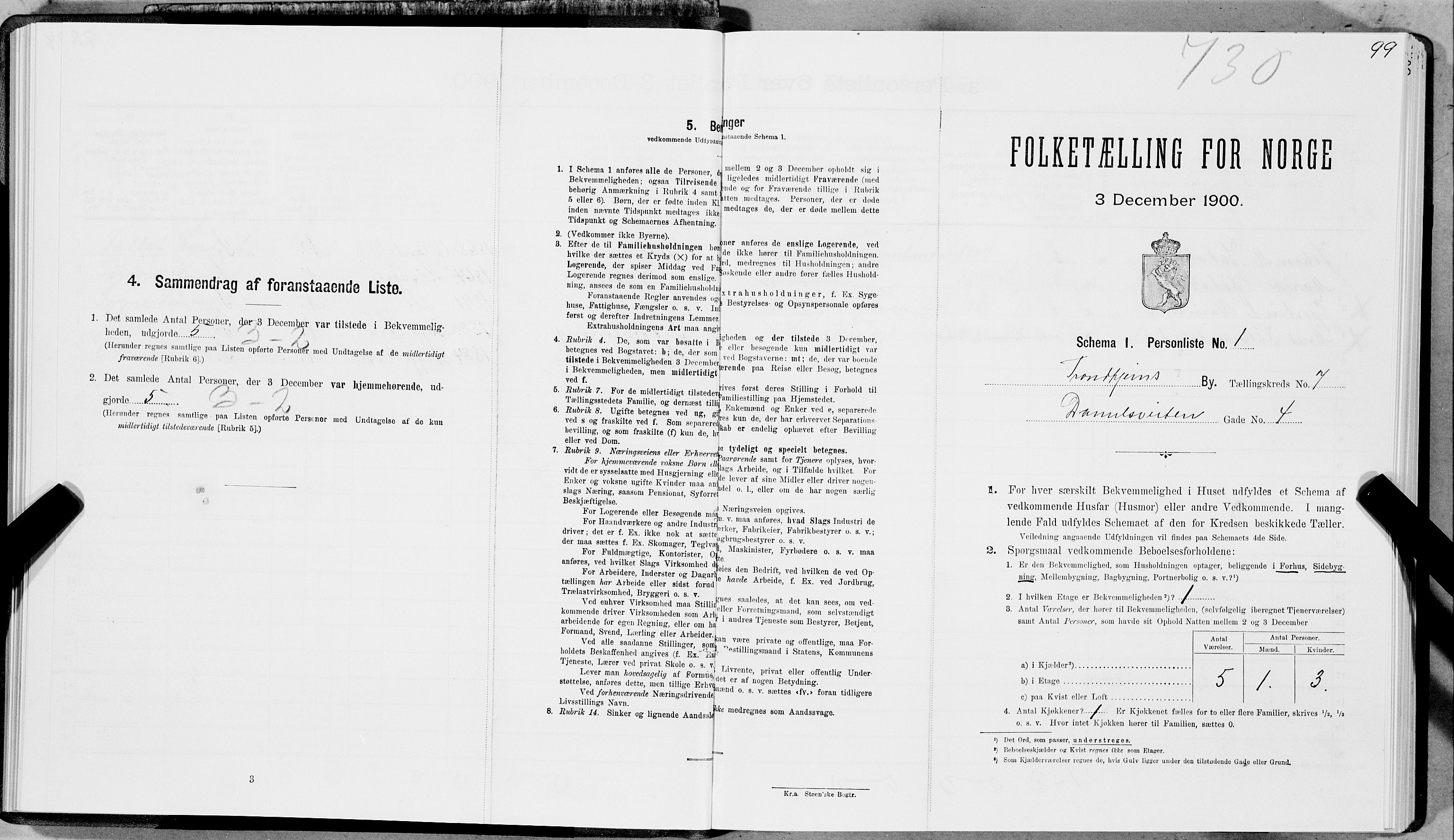 SAT, Folketelling 1900 for 1601 Trondheim kjøpstad, 1900, s. 1156
