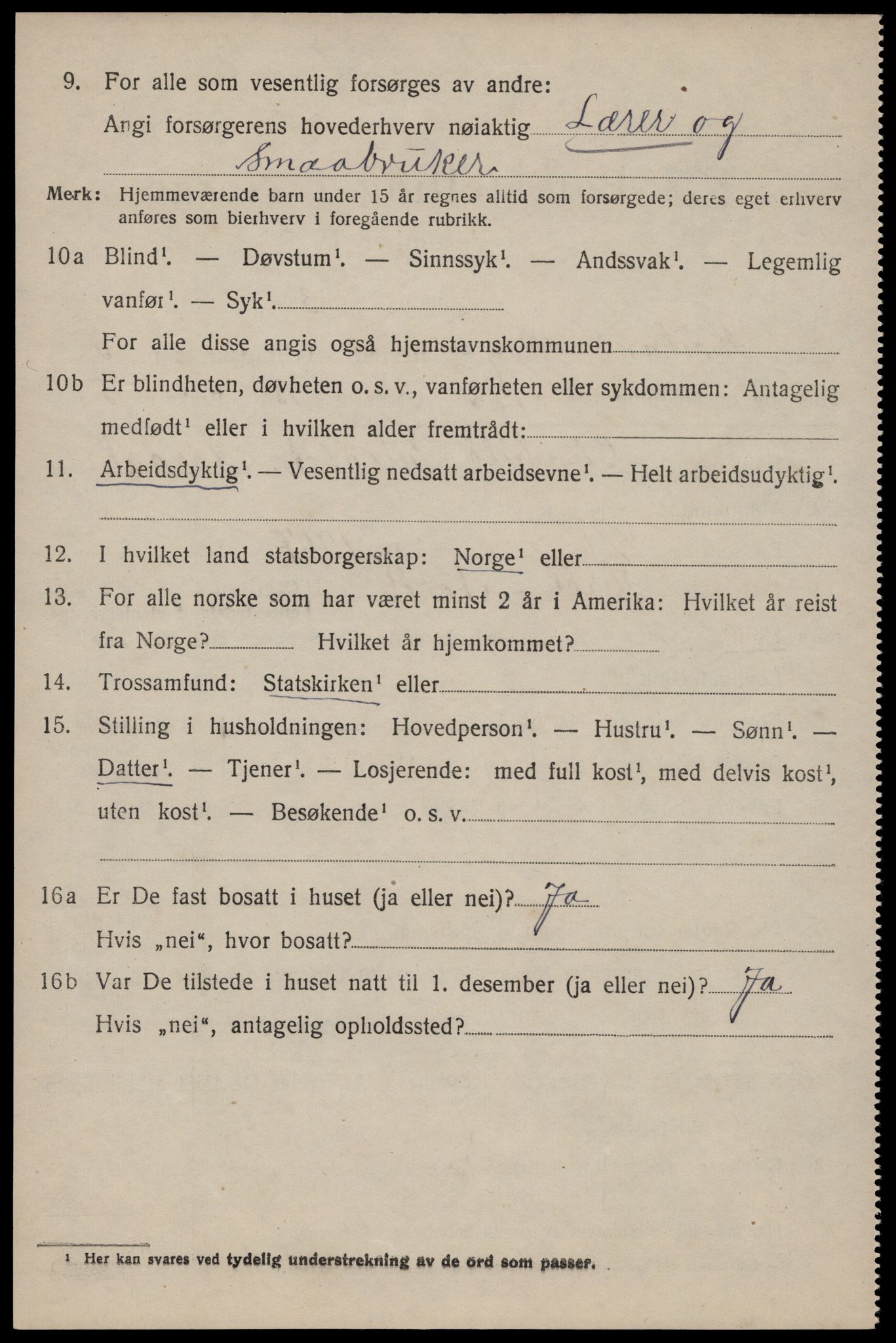 SAST, Folketelling 1920 for 1123 Høyland herred, 1920, s. 3125
