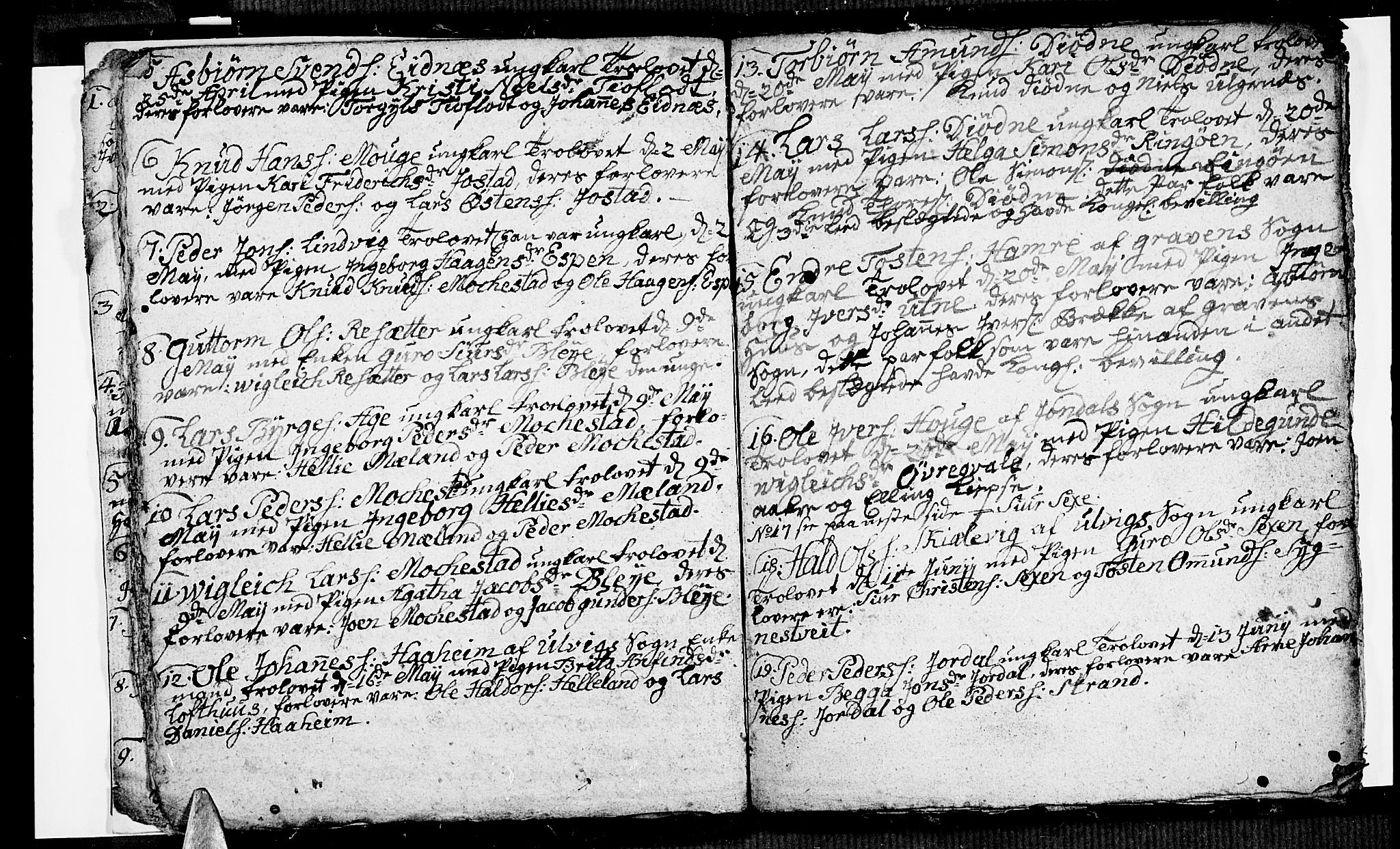 Ullensvang sokneprestembete, SAB/A-78701/H/Hab: Klokkerbok nr. A 1, 1779-1786, s. 9