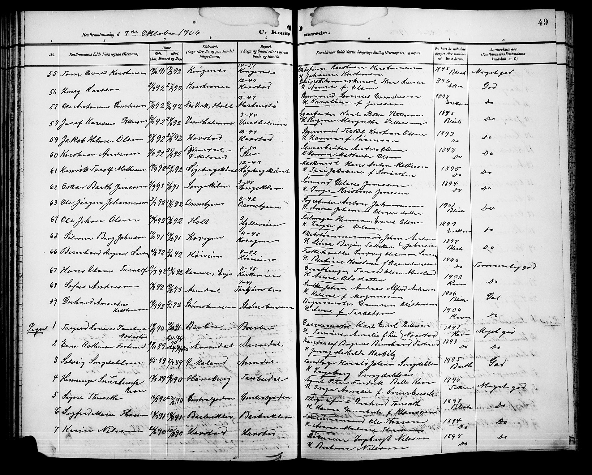Barbu sokneprestkontor, AV/SAK-1111-0003/F/Fb/L0003: Klokkerbok nr. B 3, 1897-1911, s. 49