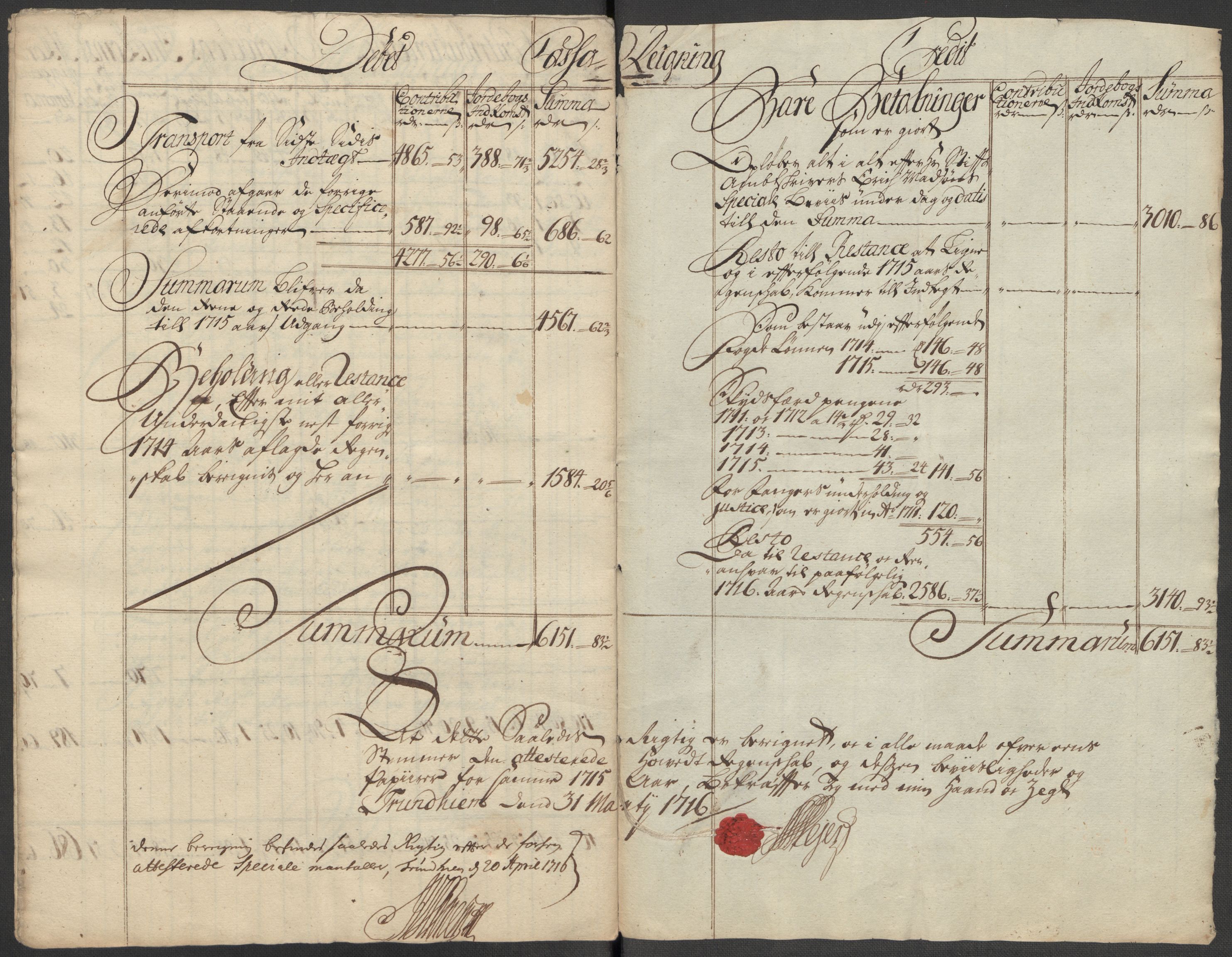 Rentekammeret inntil 1814, Reviderte regnskaper, Fogderegnskap, RA/EA-4092/R64/L4436: Fogderegnskap Namdal, 1715, s. 19