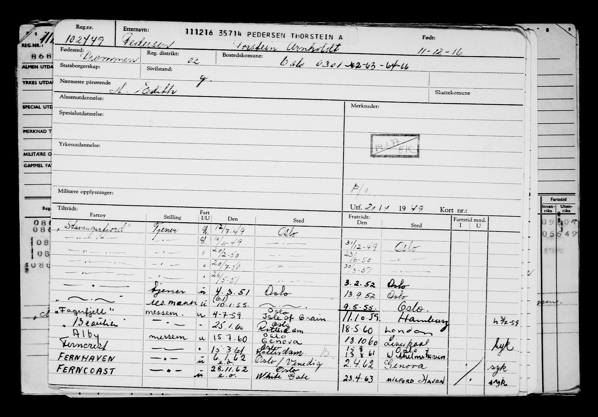 Direktoratet for sjømenn, AV/RA-S-3545/G/Gb/L0144: Hovedkort, 1916, s. 414