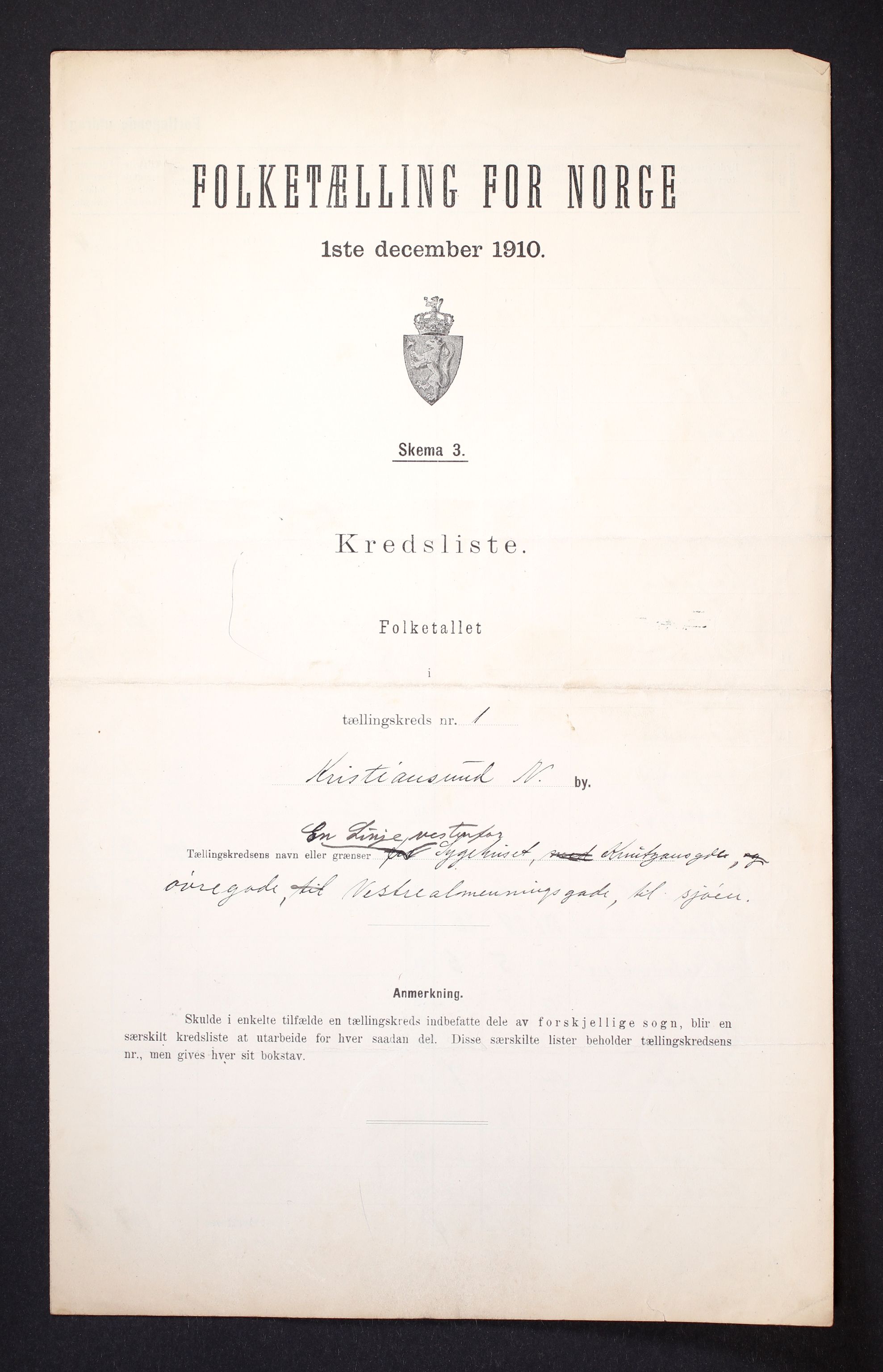 RA, Folketelling 1910 for 1503 Kristiansund kjøpstad, 1910, s. 5