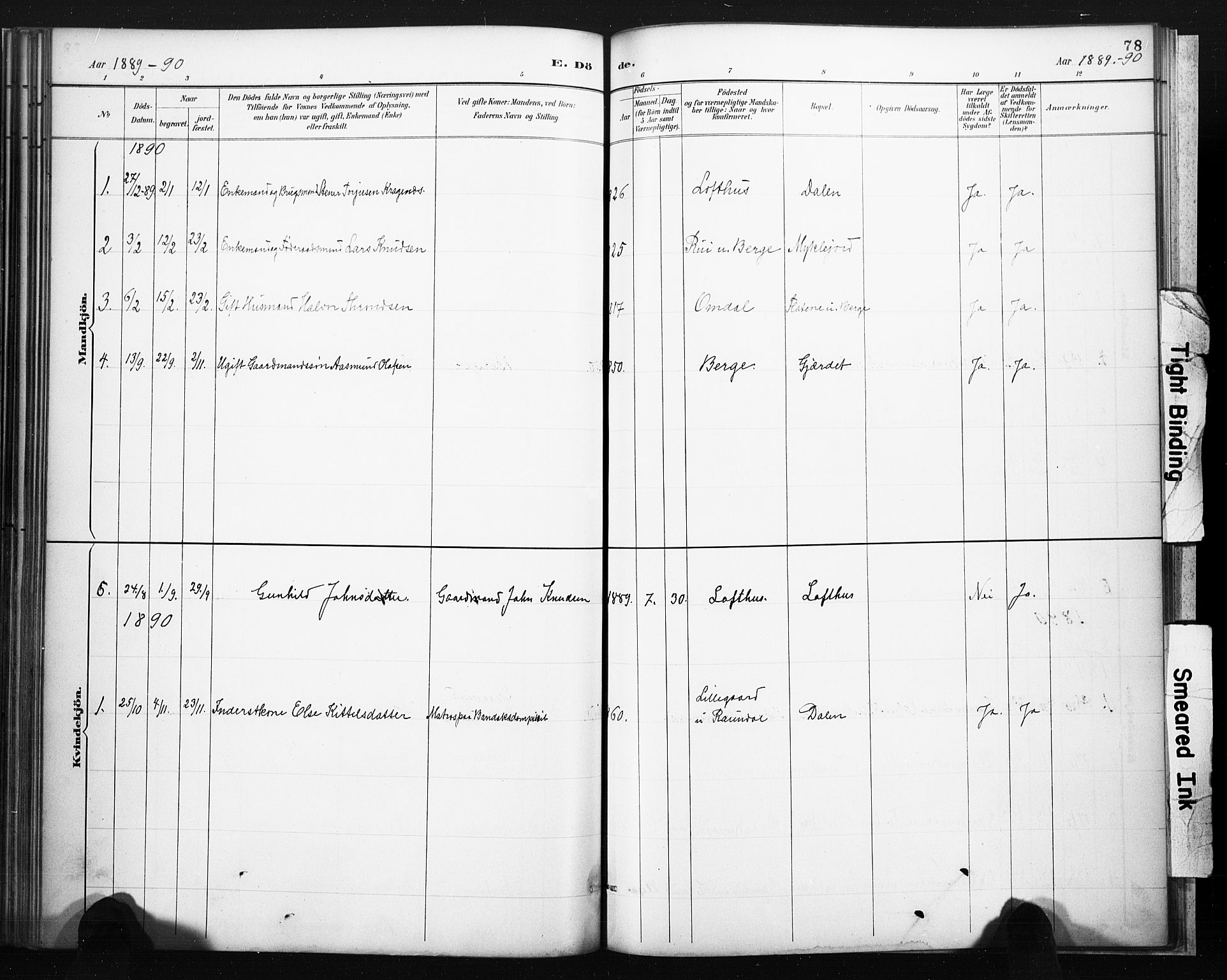 Lårdal kirkebøker, SAKO/A-284/F/Fb/L0002: Ministerialbok nr. II 2, 1887-1918, s. 78