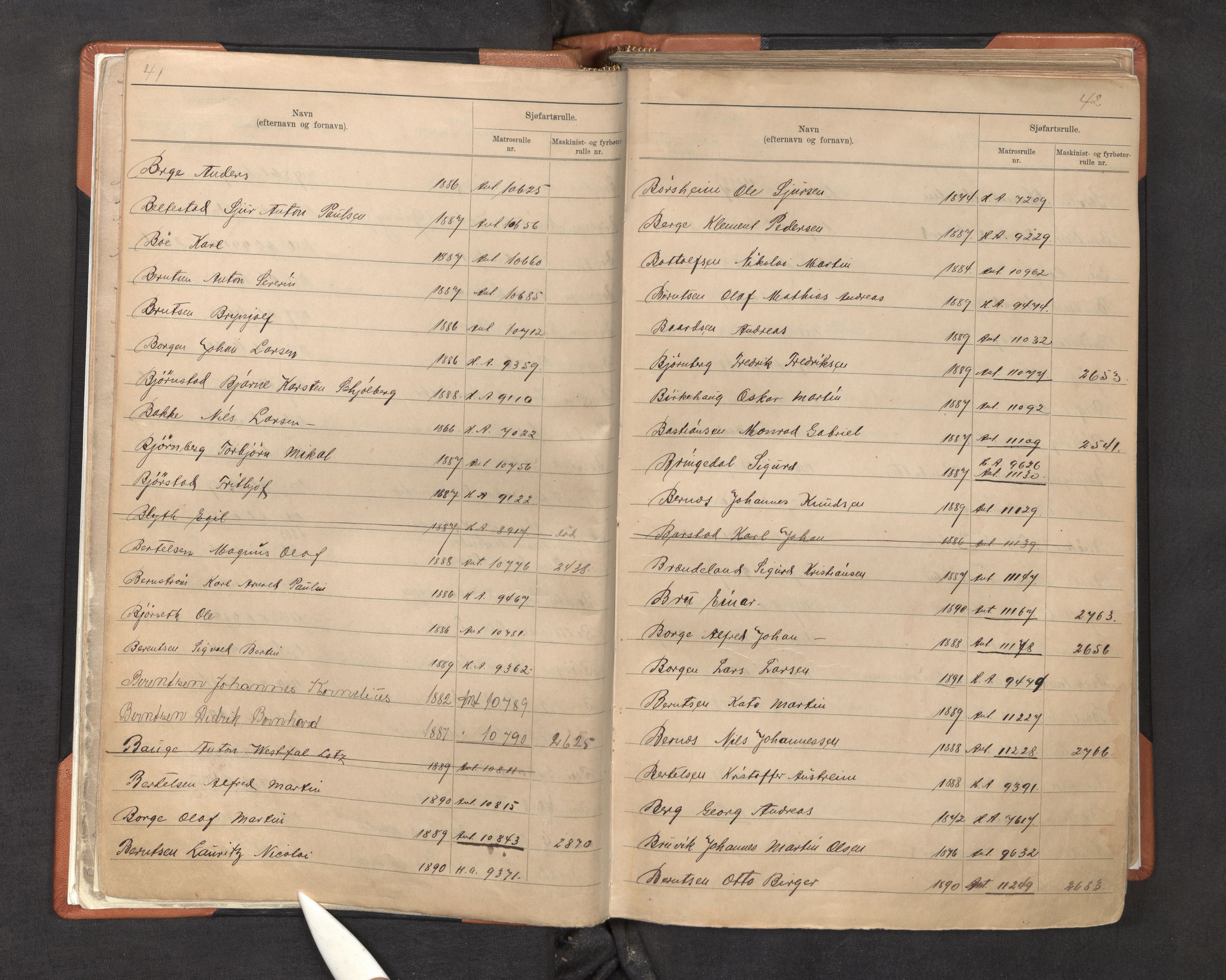 Innrulleringssjefen i Bergen, AV/SAB-A-100050/F/Fa/L0003: Register til sjøfarts-annotasjonsrulle for Bergen krets, 1897-1919