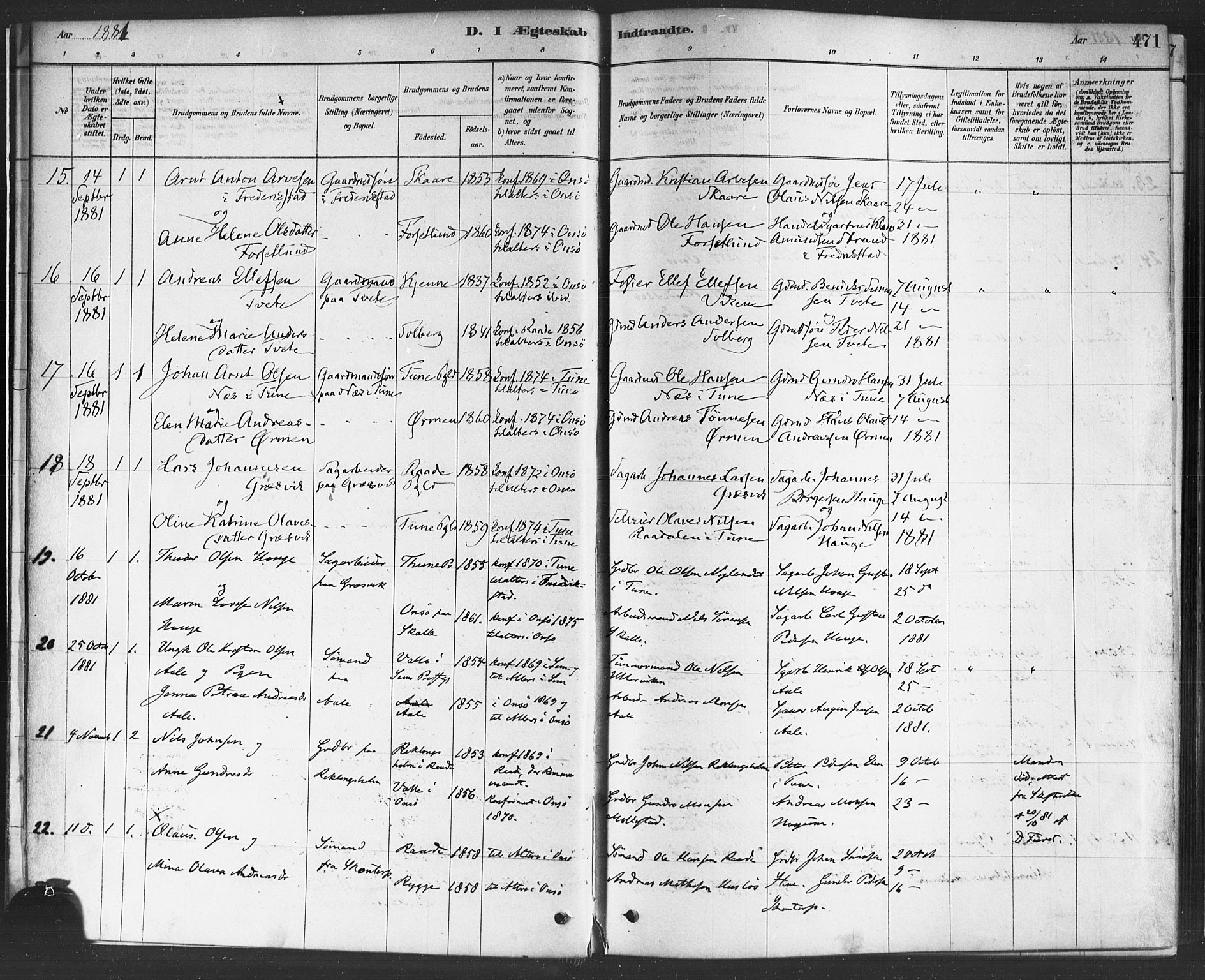 Onsøy prestekontor Kirkebøker, AV/SAO-A-10914/F/Fa/L0006: Ministerialbok nr. I 6, 1878-1898, s. 471