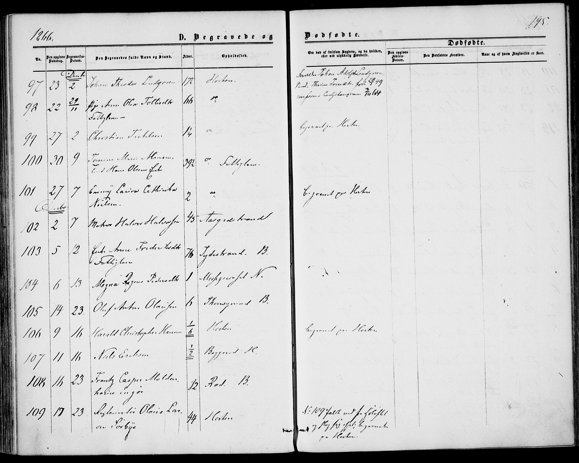 Borre kirkebøker, AV/SAKO-A-338/F/Fa/L0007: Ministerialbok nr. I 7, 1862-1867, s. 195