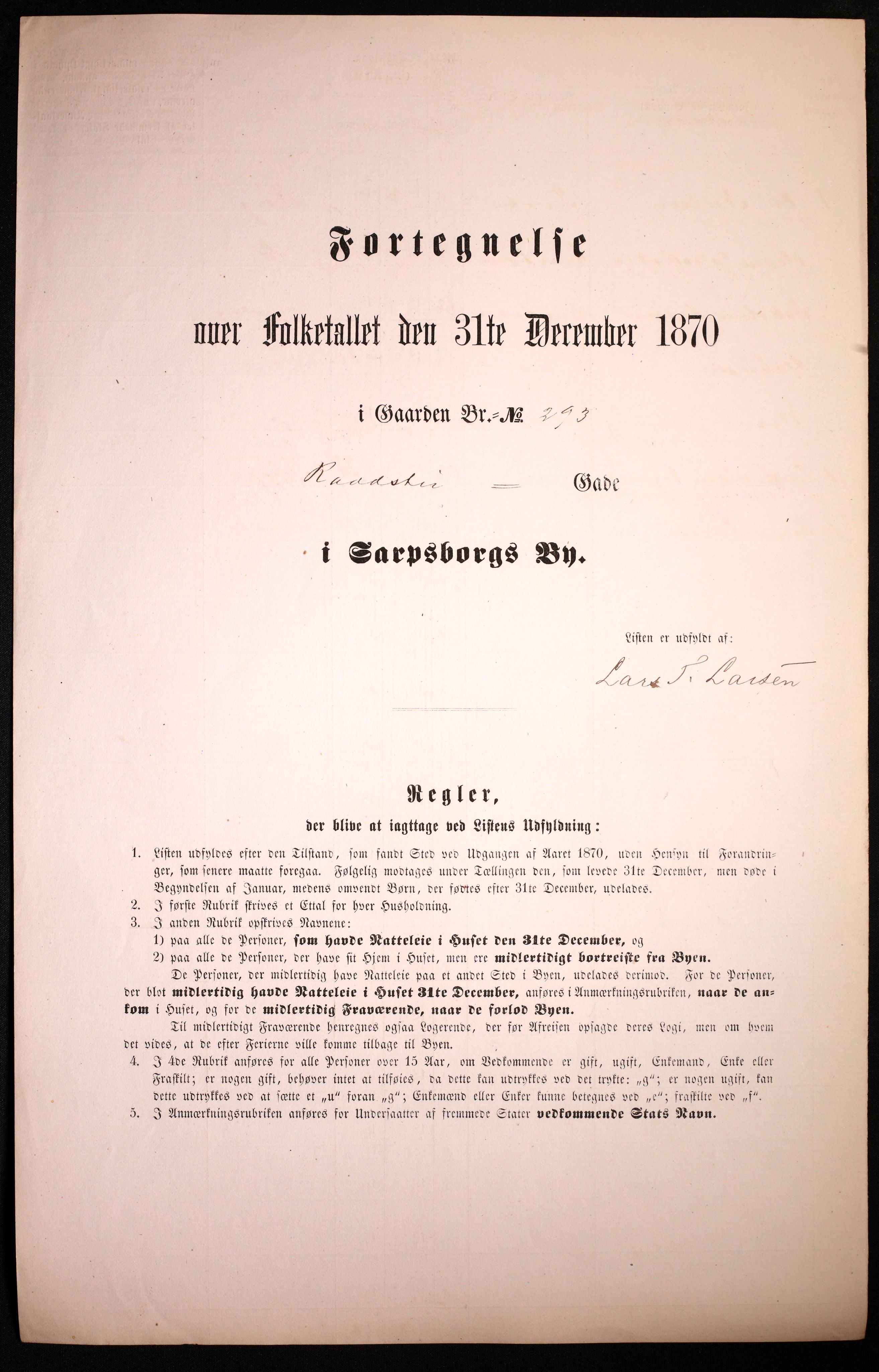 RA, Folketelling 1870 for 0102 Sarpsborg kjøpstad, 1870, s. 169