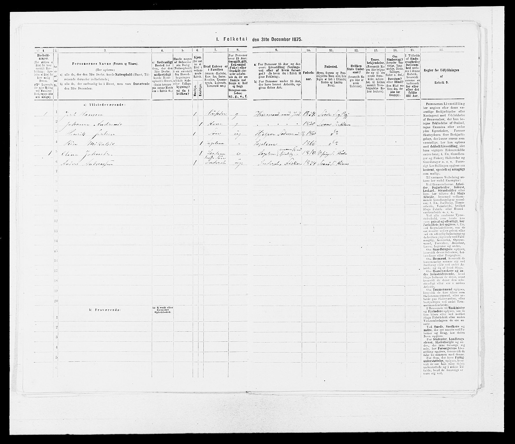 SAB, Folketelling 1875 for 1437L Kinn prestegjeld, Kinn sokn og Svanøy sokn, 1875, s. 408