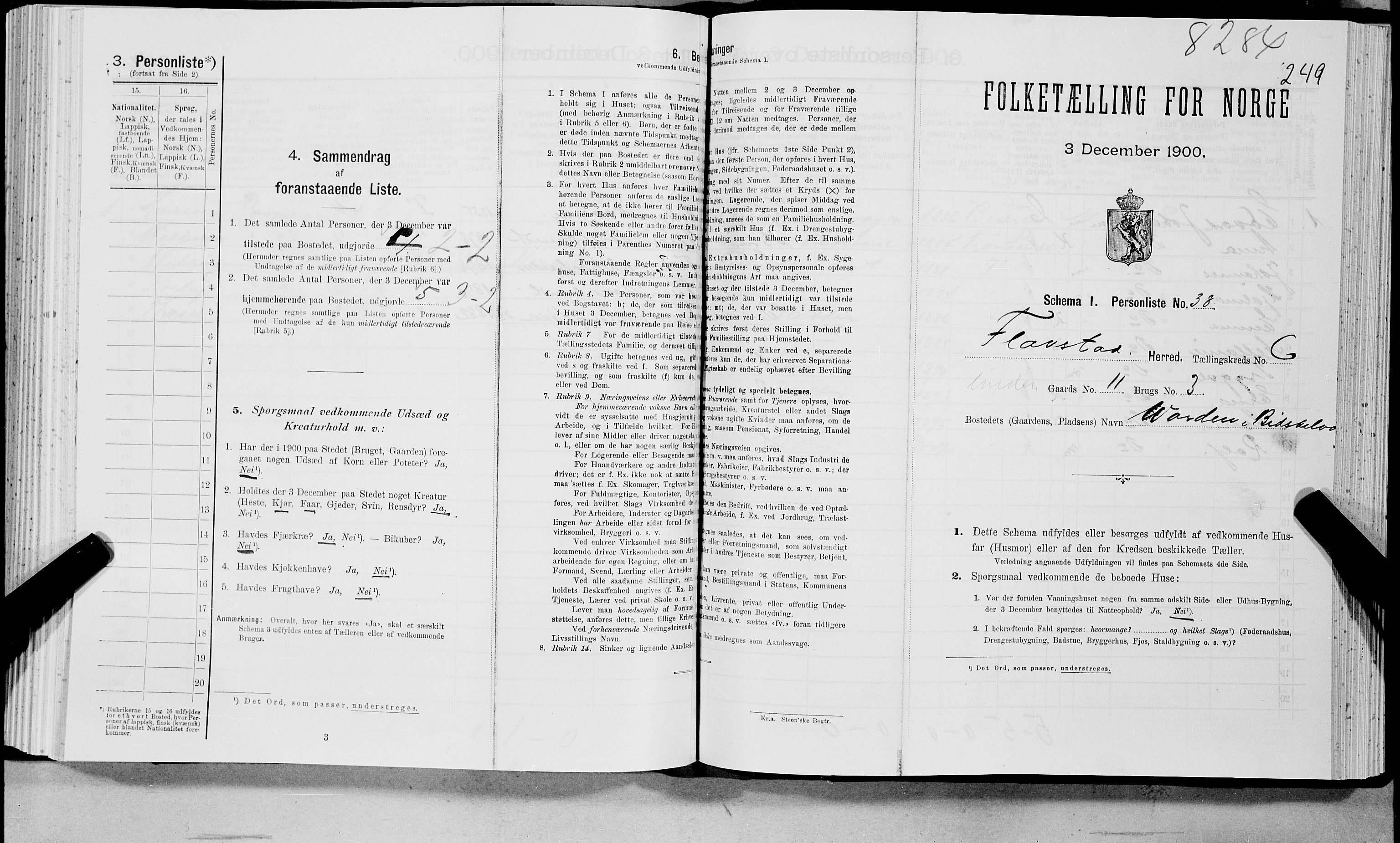 SAT, Folketelling 1900 for 1859 Flakstad herred, 1900, s. 739