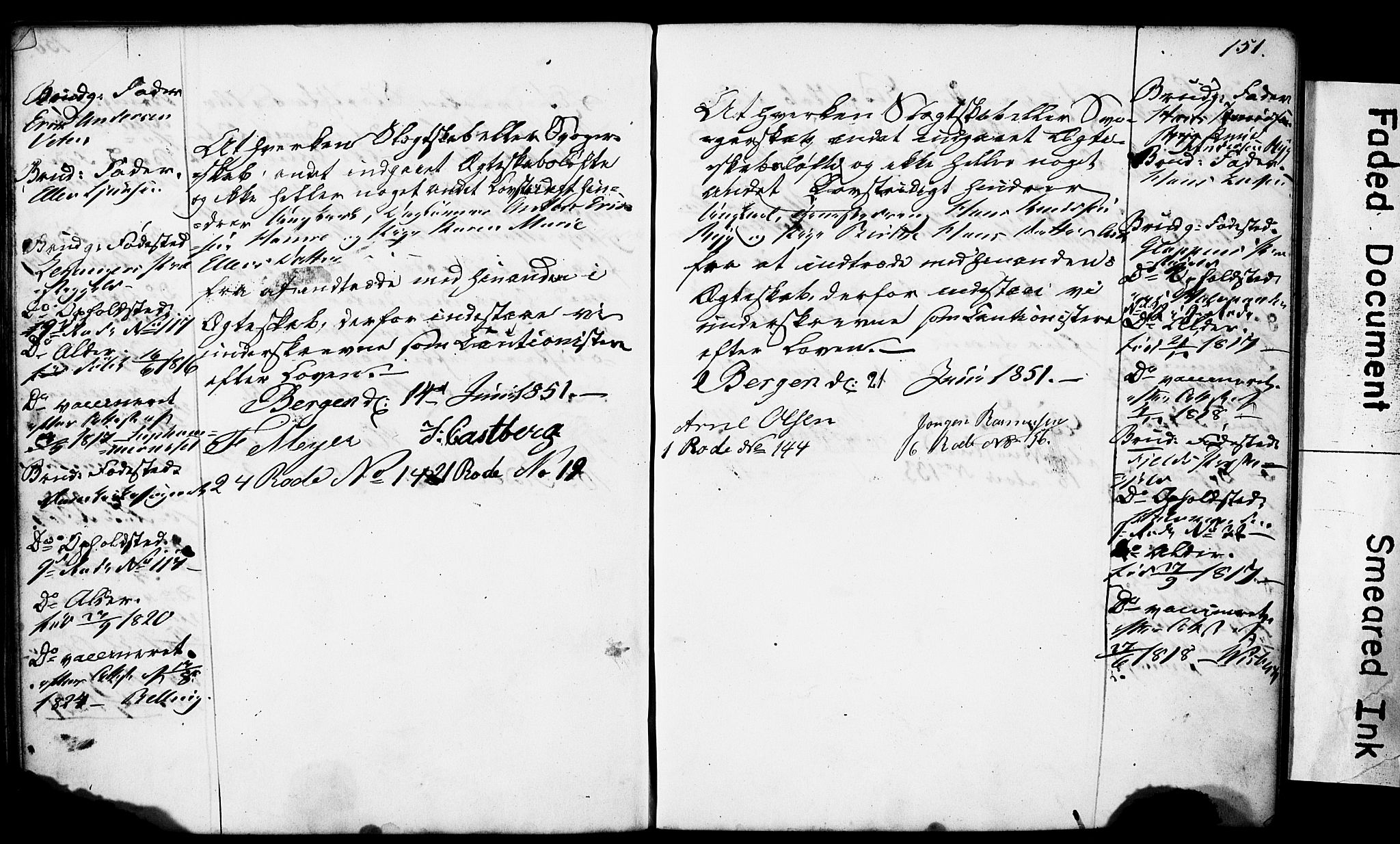Domkirken sokneprestembete, SAB/A-74801: Forlovererklæringer nr. II.5.4, 1845-1852, s. 151