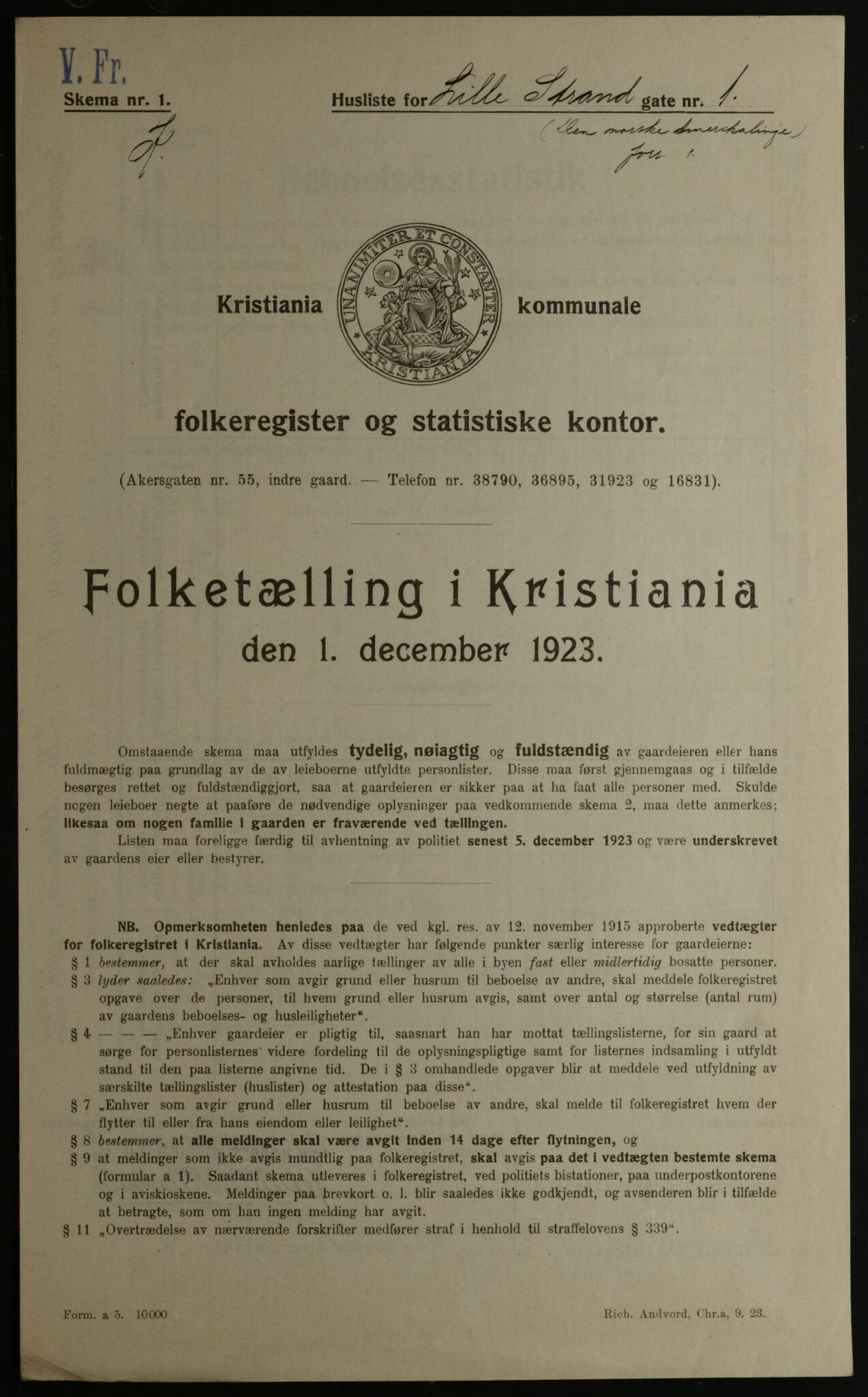 OBA, Kommunal folketelling 1.12.1923 for Kristiania, 1923, s. 114829