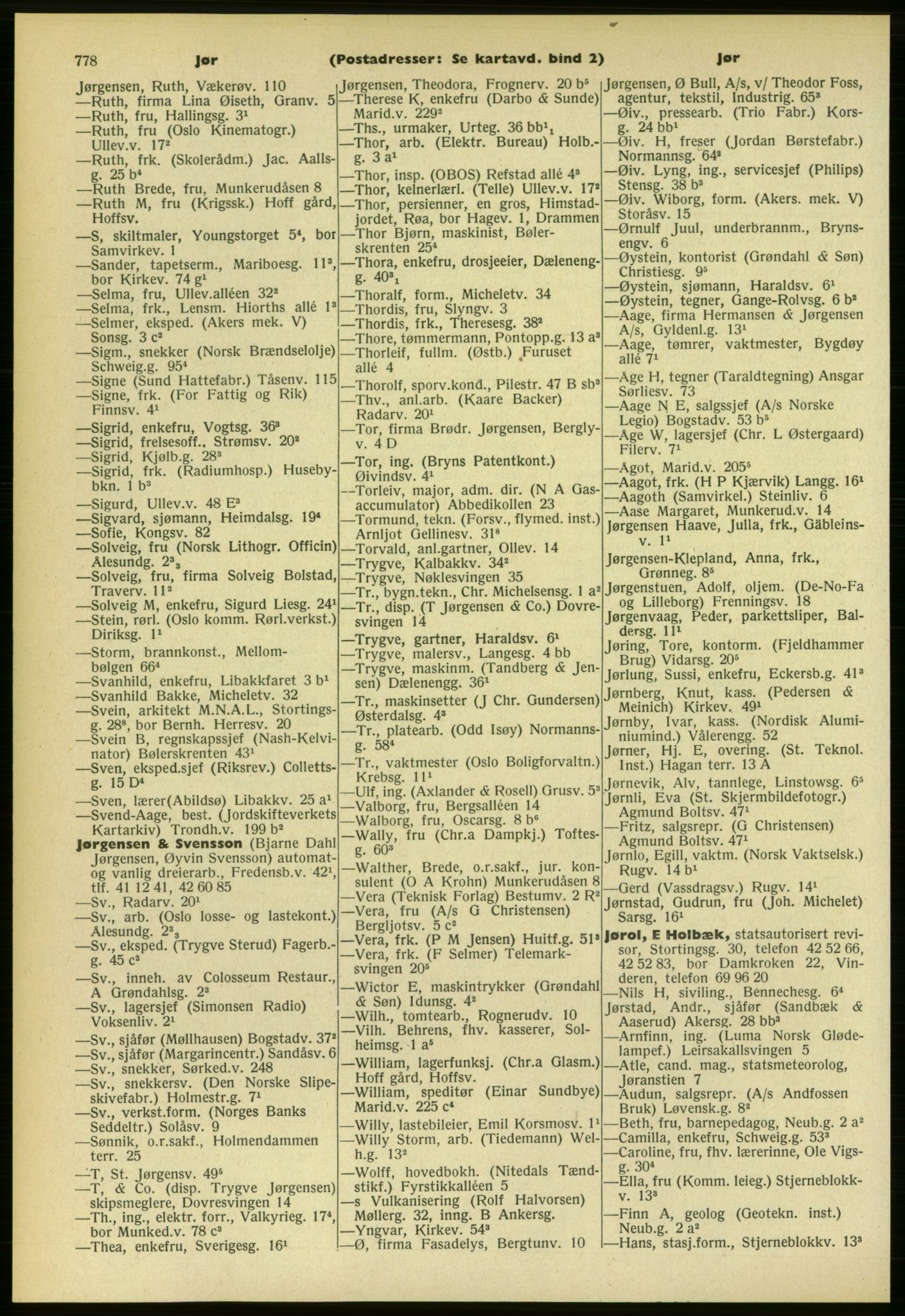 Kristiania/Oslo adressebok, PUBL/-, 1961-1962, s. 778