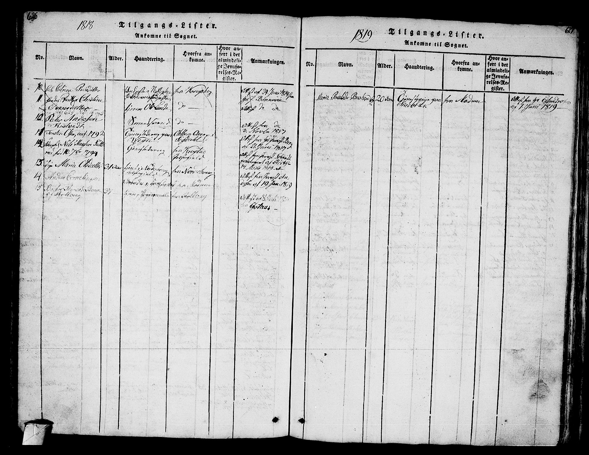 Eiker kirkebøker, AV/SAKO-A-4/G/Ga/L0001: Klokkerbok nr. I 1, 1814-1832, s. 626-627