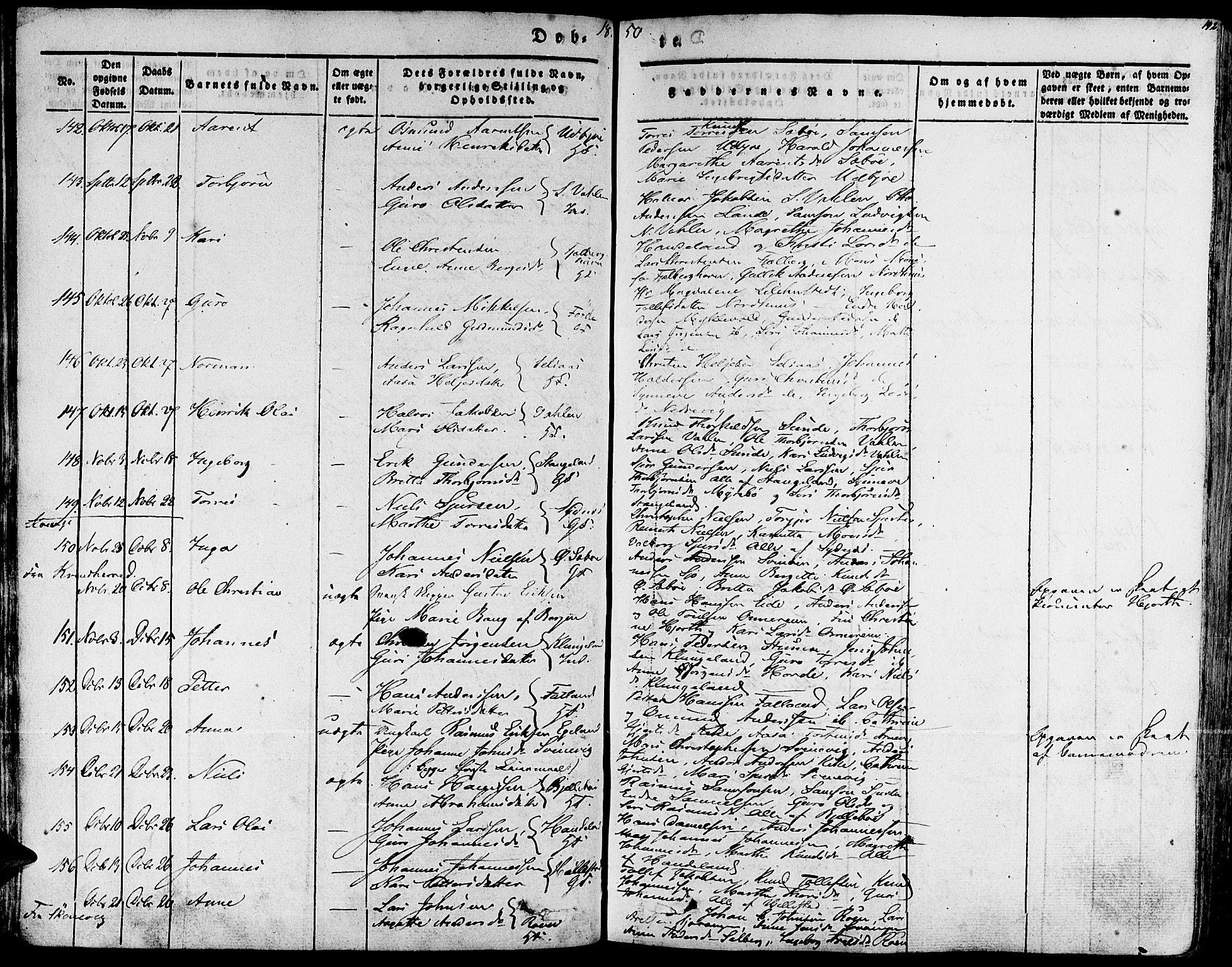 Fjelberg sokneprestembete, AV/SAB-A-75201/H/Haa: Ministerialbok nr. A 6, 1835-1851, s. 142