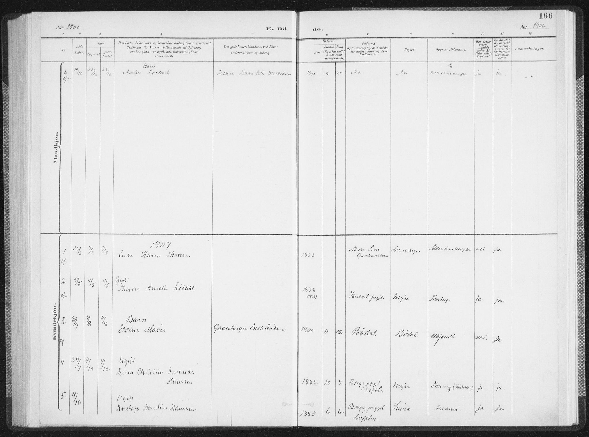 Ministerialprotokoller, klokkerbøker og fødselsregistre - Nordland, SAT/A-1459/897/L1400: Ministerialbok nr. 897A07, 1897-1908, s. 166