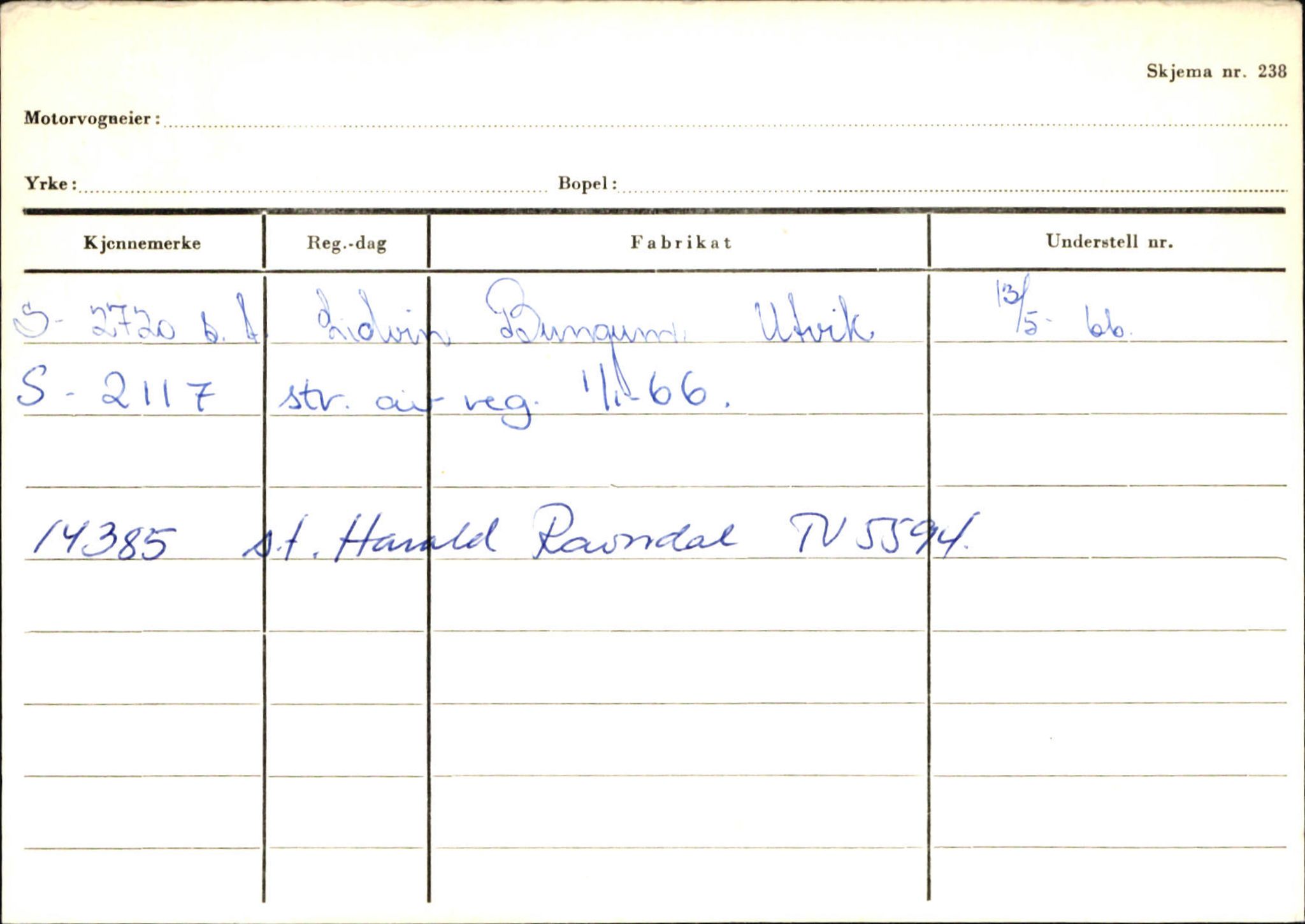 Statens vegvesen, Sogn og Fjordane vegkontor, SAB/A-5301/4/F/L0131: Eigarregister Høyanger P-Å. Stryn S-Å, 1945-1975, s. 2188