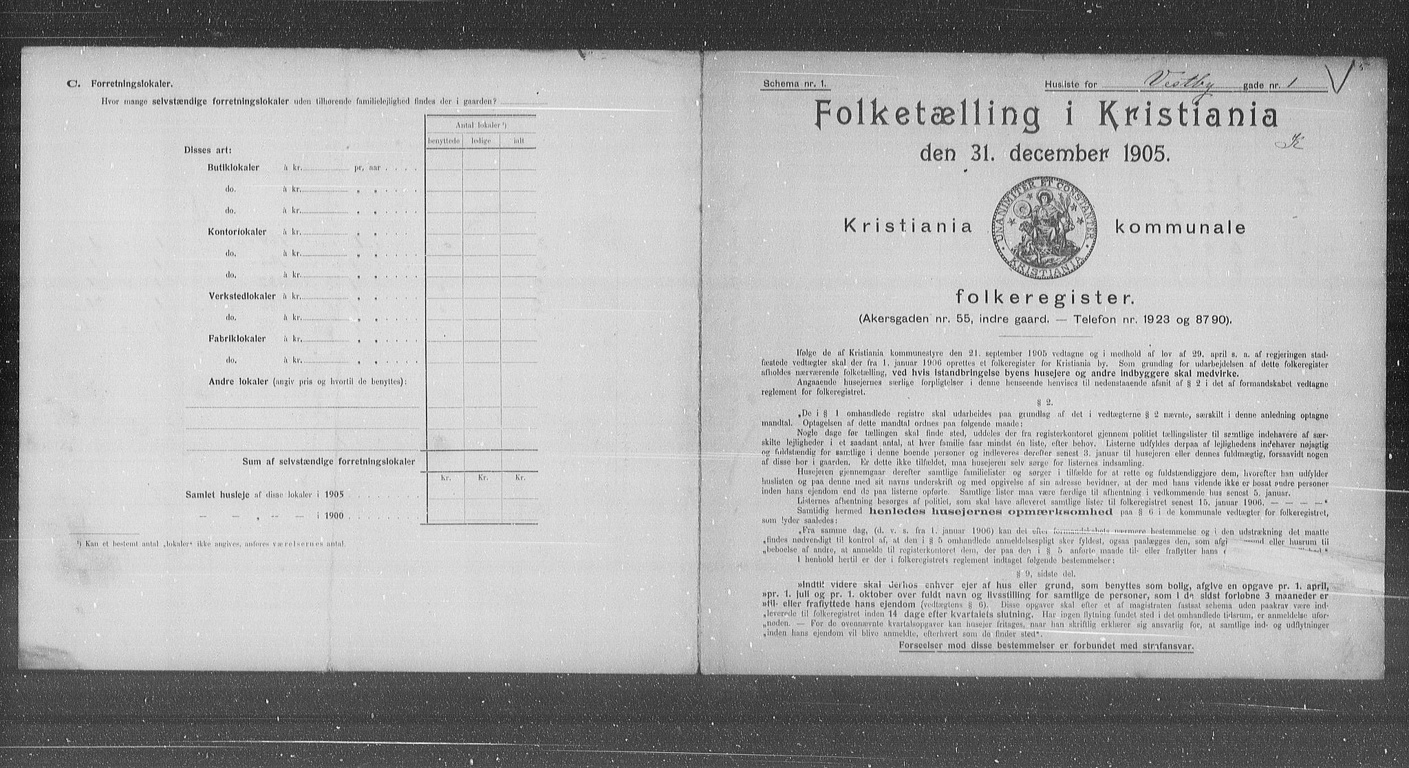 OBA, Kommunal folketelling 31.12.1905 for Kristiania kjøpstad, 1905, s. 64311