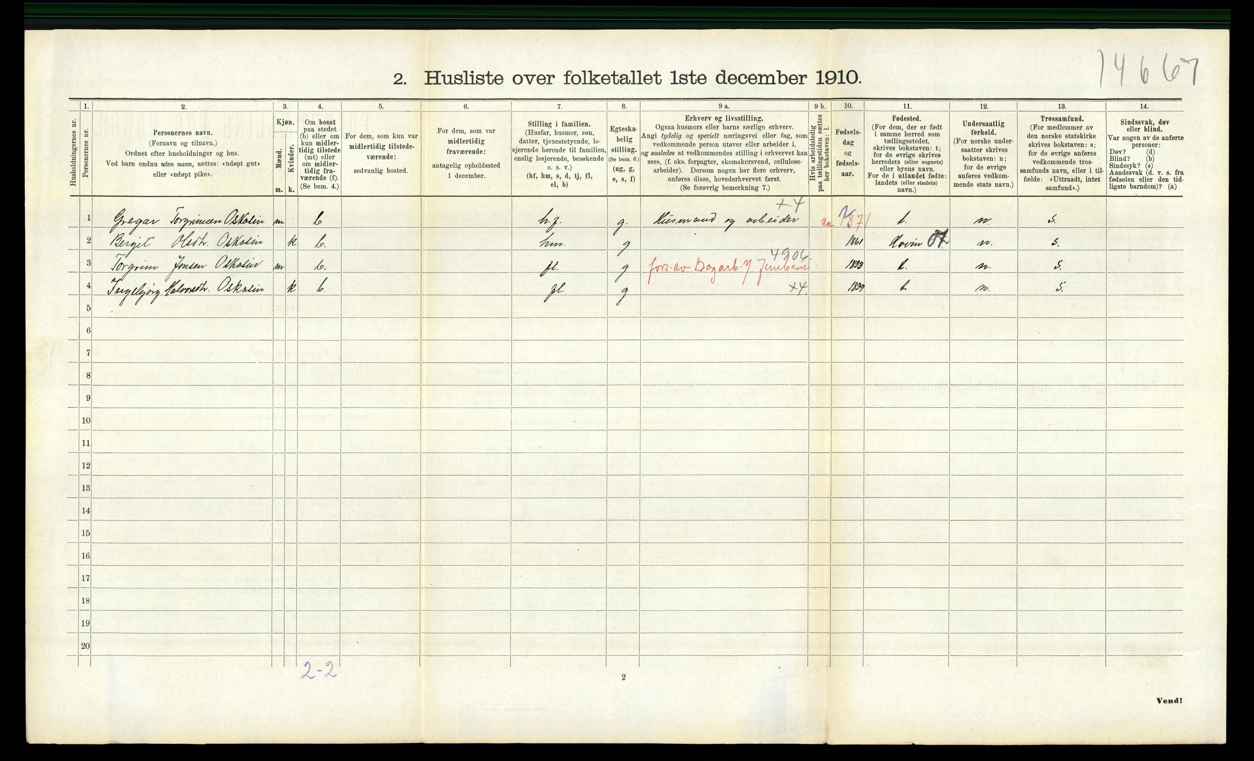 RA, Folketelling 1910 for 0824 Gransherad herred, 1910, s. 317