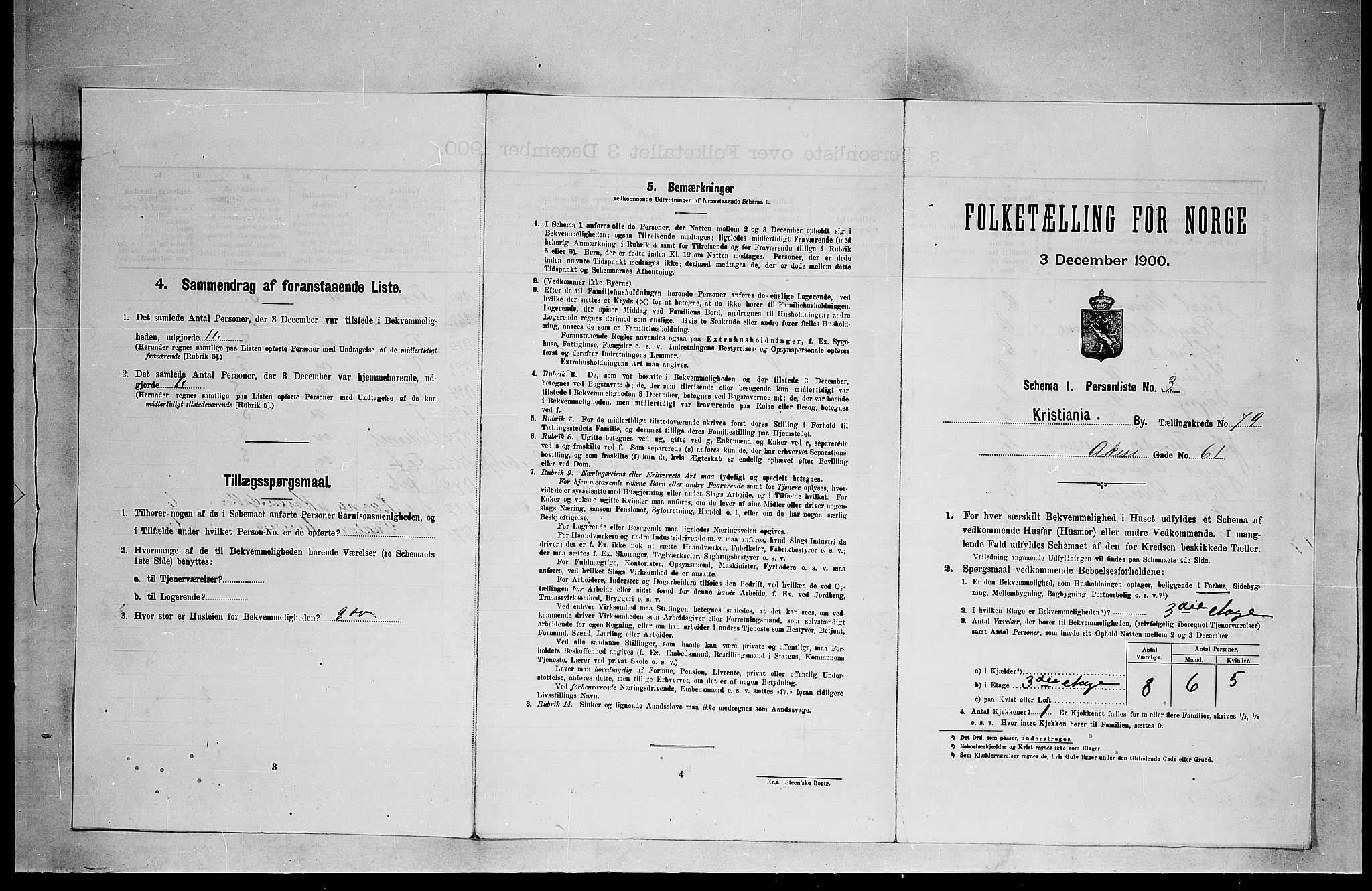 SAO, Folketelling 1900 for 0301 Kristiania kjøpstad, 1900, s. 1439