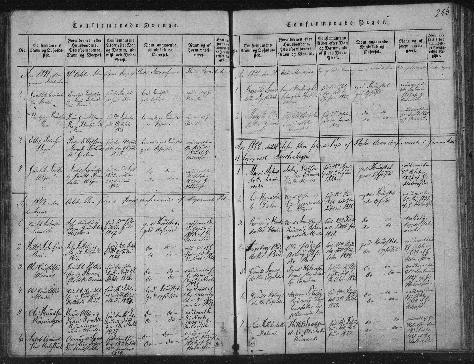 Hjartdal kirkebøker, SAKO/A-270/F/Fc/L0001: Ministerialbok nr. III 1, 1815-1843, s. 256
