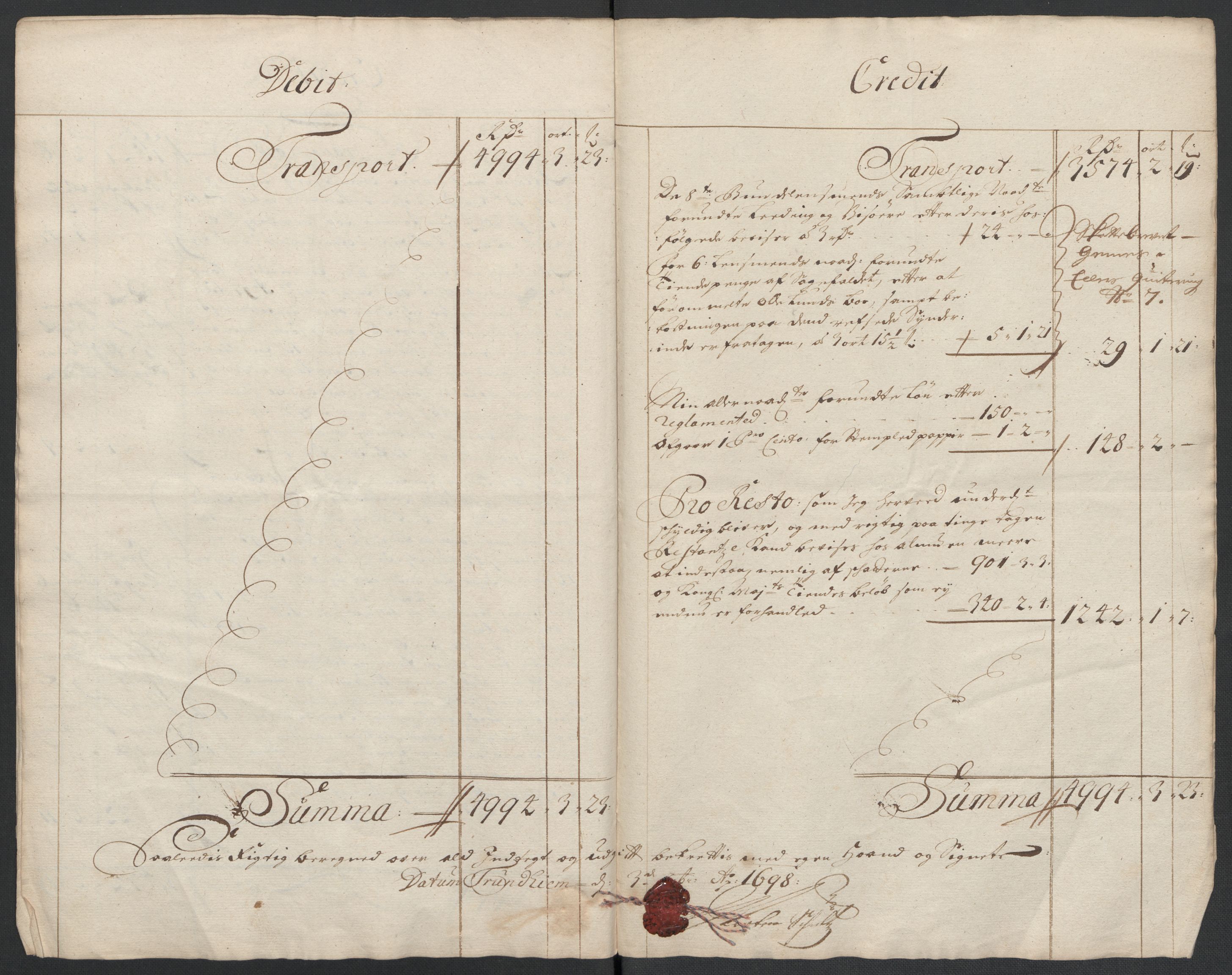 Rentekammeret inntil 1814, Reviderte regnskaper, Fogderegnskap, RA/EA-4092/R55/L3653: Fogderegnskap Romsdal, 1697-1698, s. 10