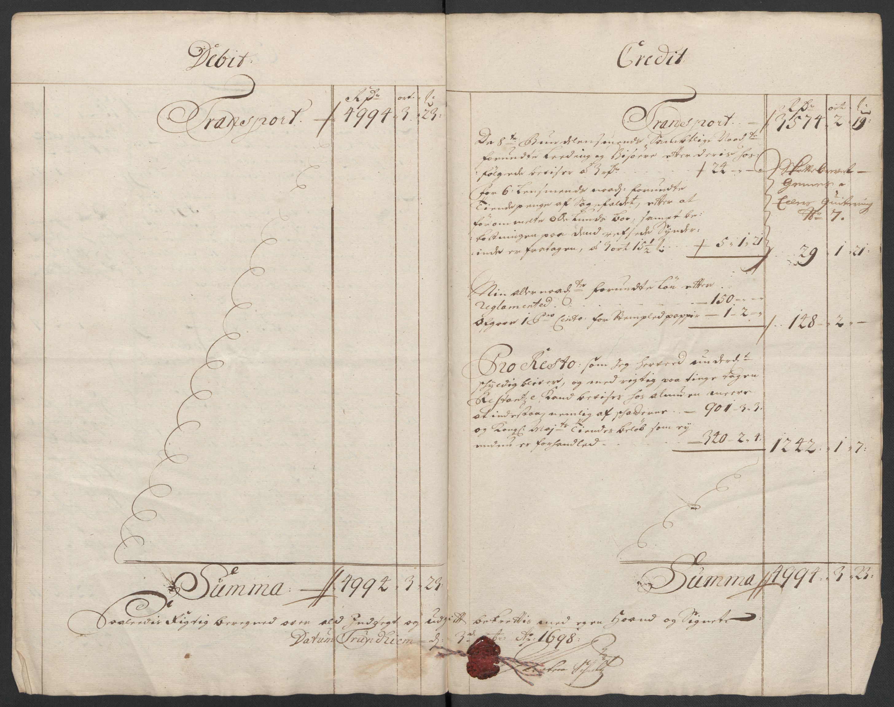 Rentekammeret inntil 1814, Reviderte regnskaper, Fogderegnskap, AV/RA-EA-4092/R55/L3653: Fogderegnskap Romsdal, 1697-1698, s. 10