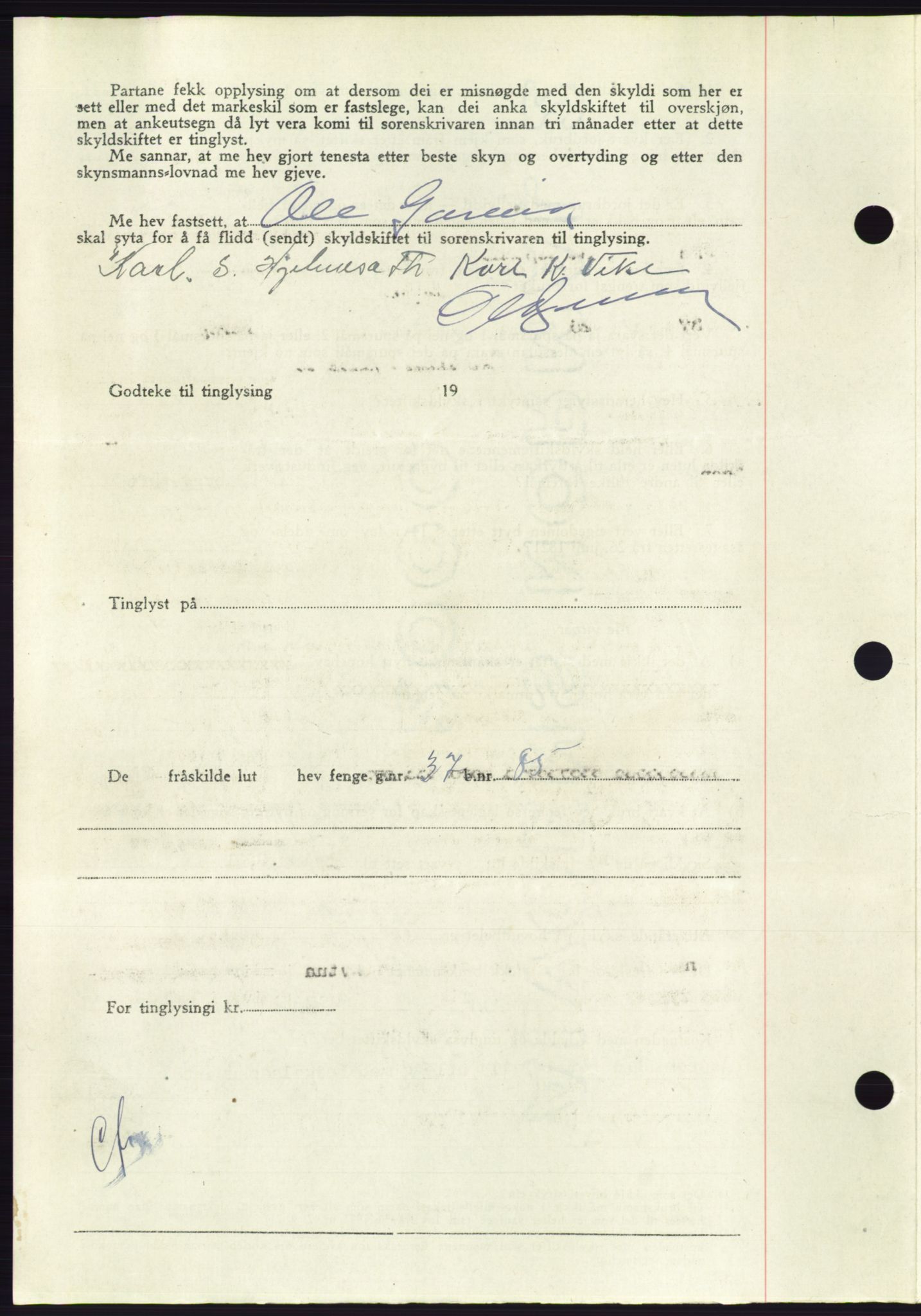 Søre Sunnmøre sorenskriveri, AV/SAT-A-4122/1/2/2C/L0085: Pantebok nr. 11A, 1949-1949, Dagboknr: 2132/1949