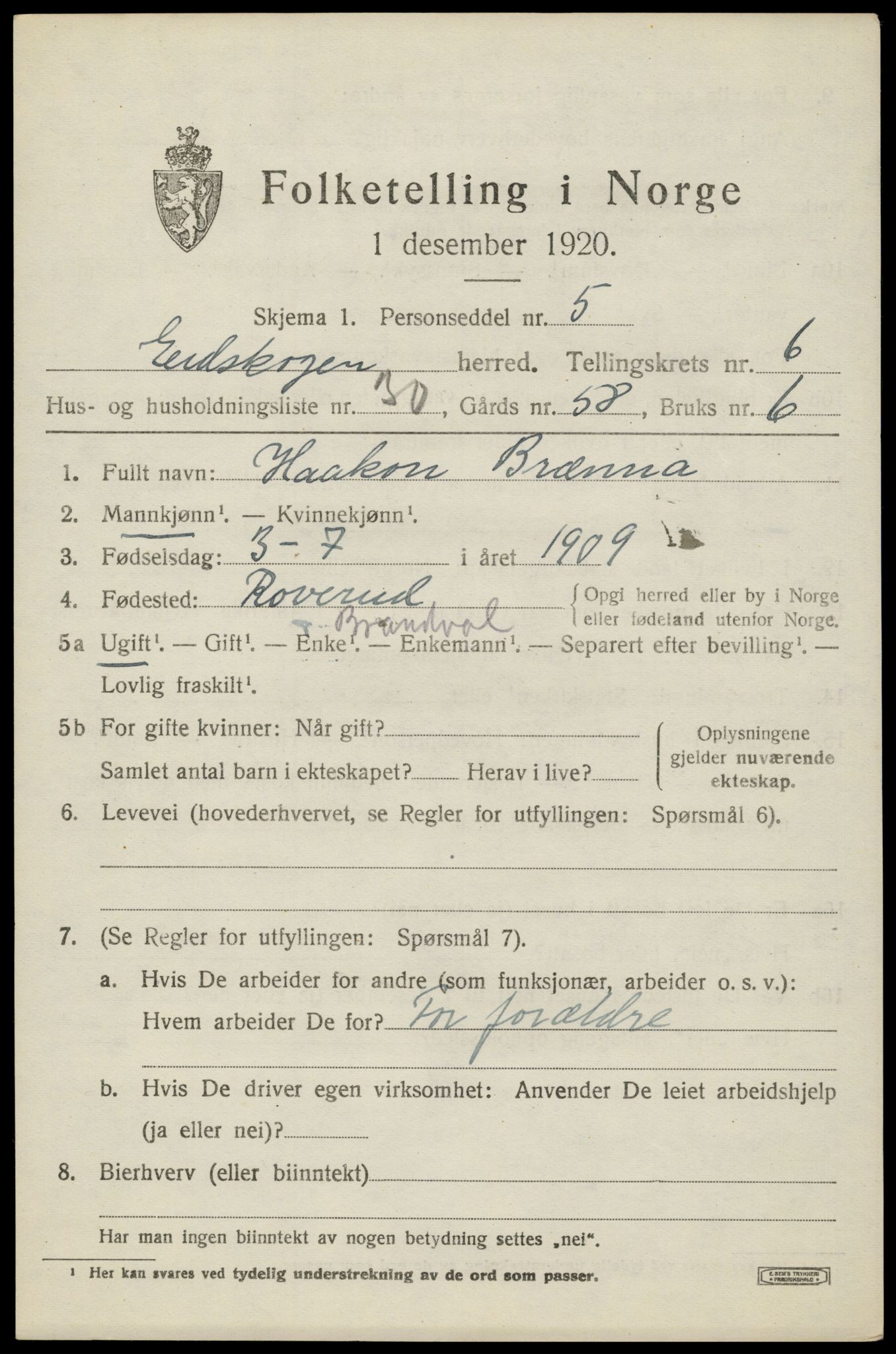 SAH, Folketelling 1920 for 0420 Eidskog herred, 1920, s. 6731