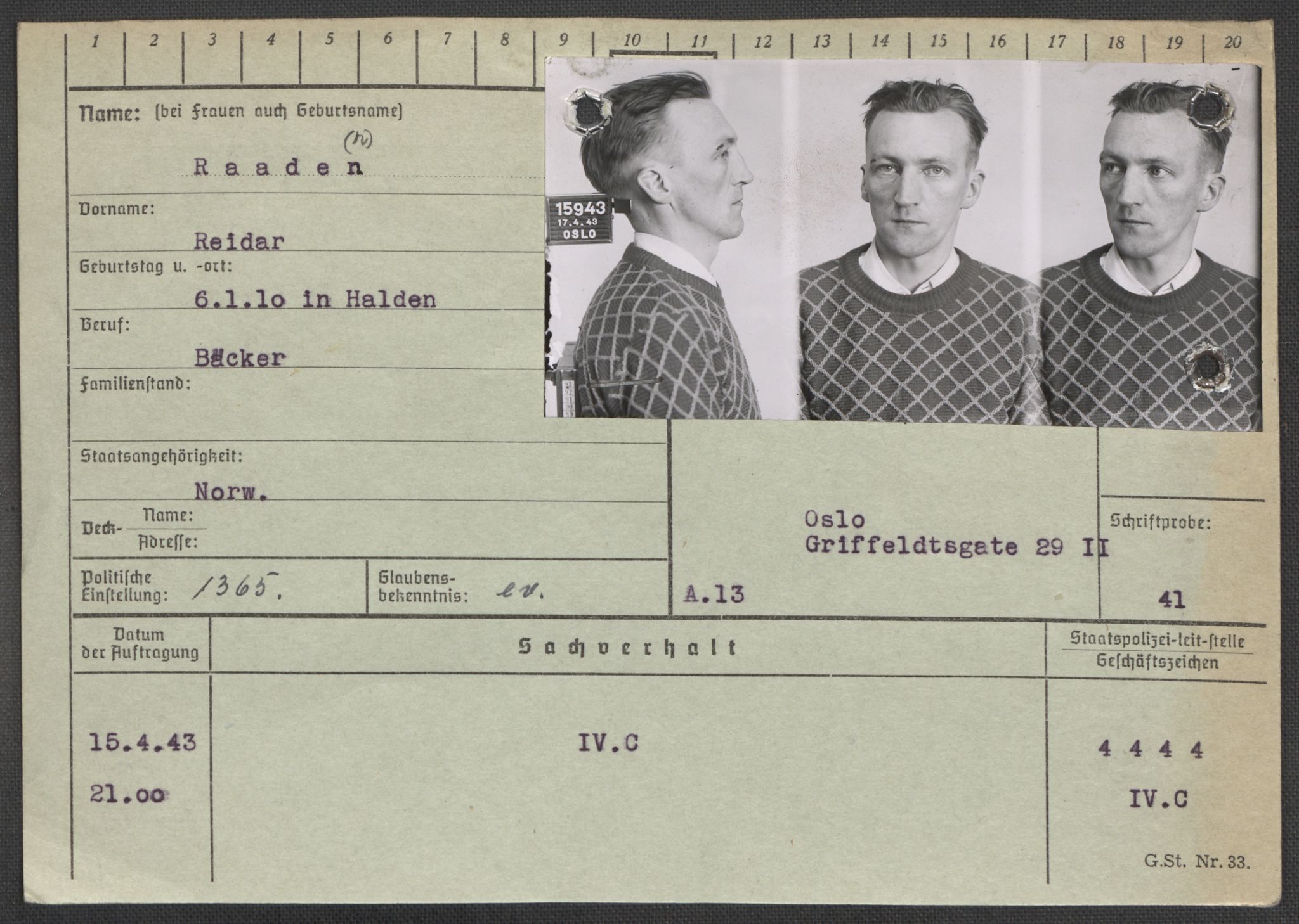 Befehlshaber der Sicherheitspolizei und des SD, AV/RA-RAFA-5969/E/Ea/Eaa/L0009: Register over norske fanger i Møllergata 19: Ru-Sy, 1940-1945, s. 218