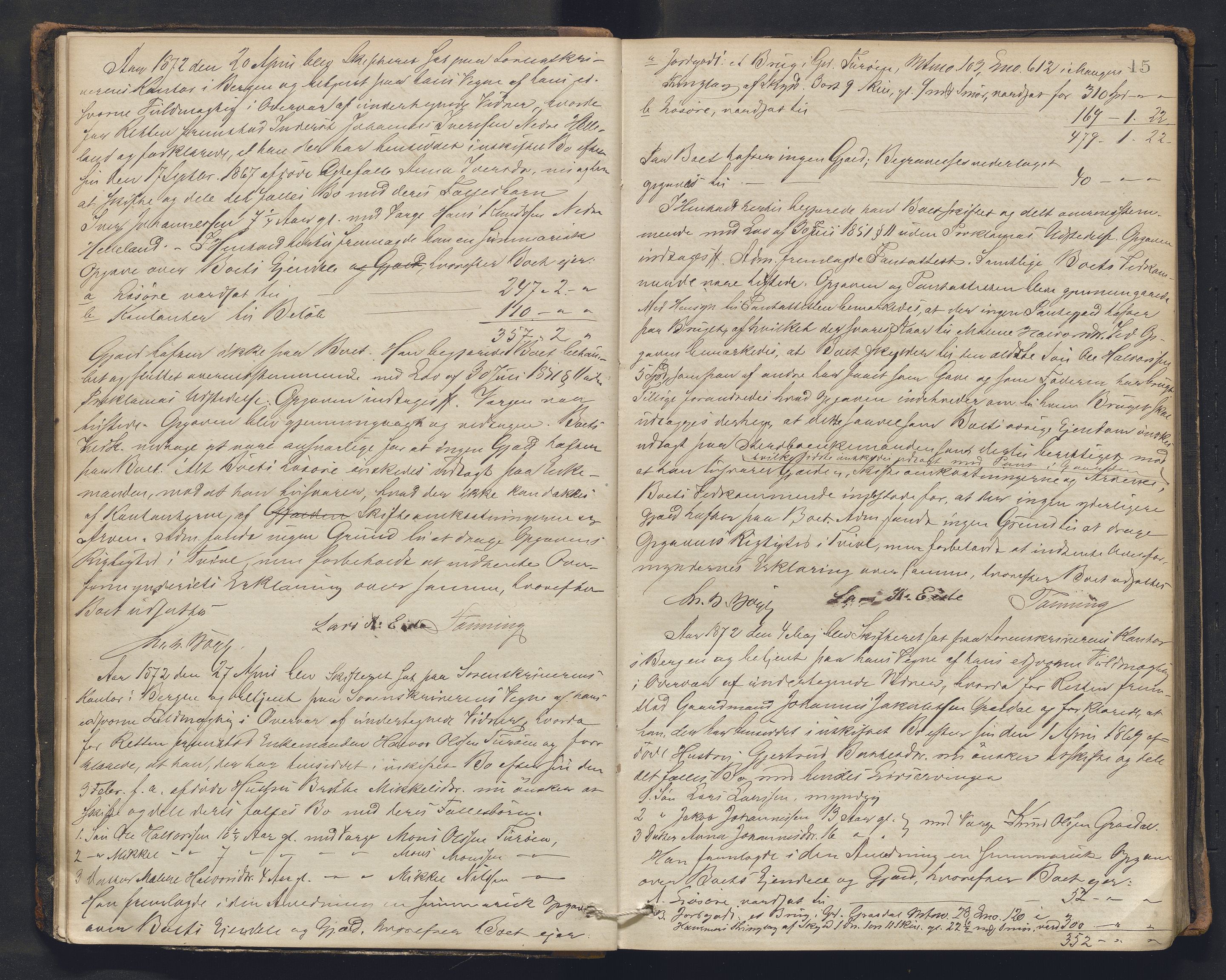 Nordhordland sorenskrivar, AV/SAB-A-2901/1/H/Hc/L0002: Skifteforhandlingsprotokollar, 1871-1878, s. 15