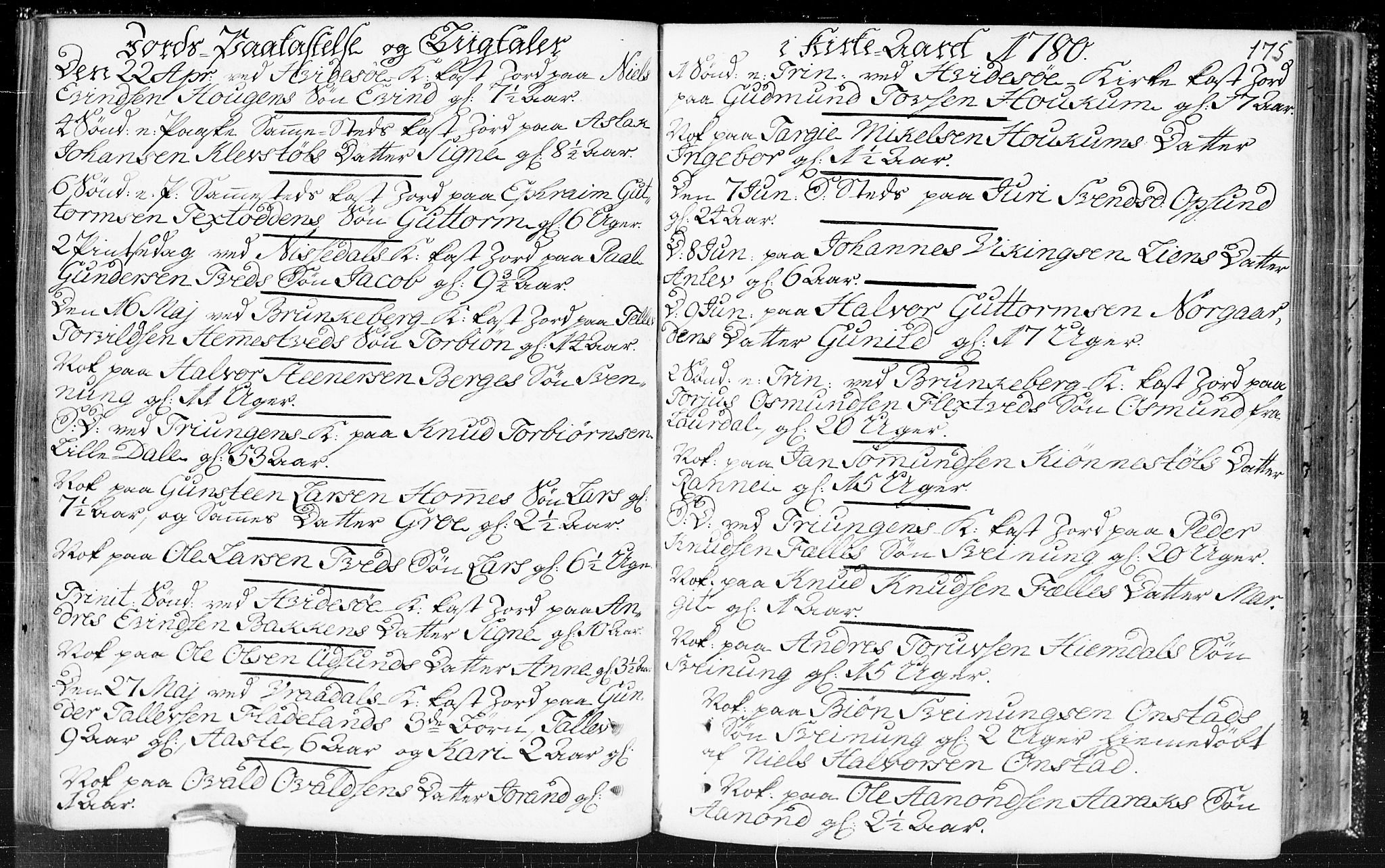 Kviteseid kirkebøker, SAKO/A-276/F/Fa/L0002: Ministerialbok nr. I 2, 1773-1786, s. 175