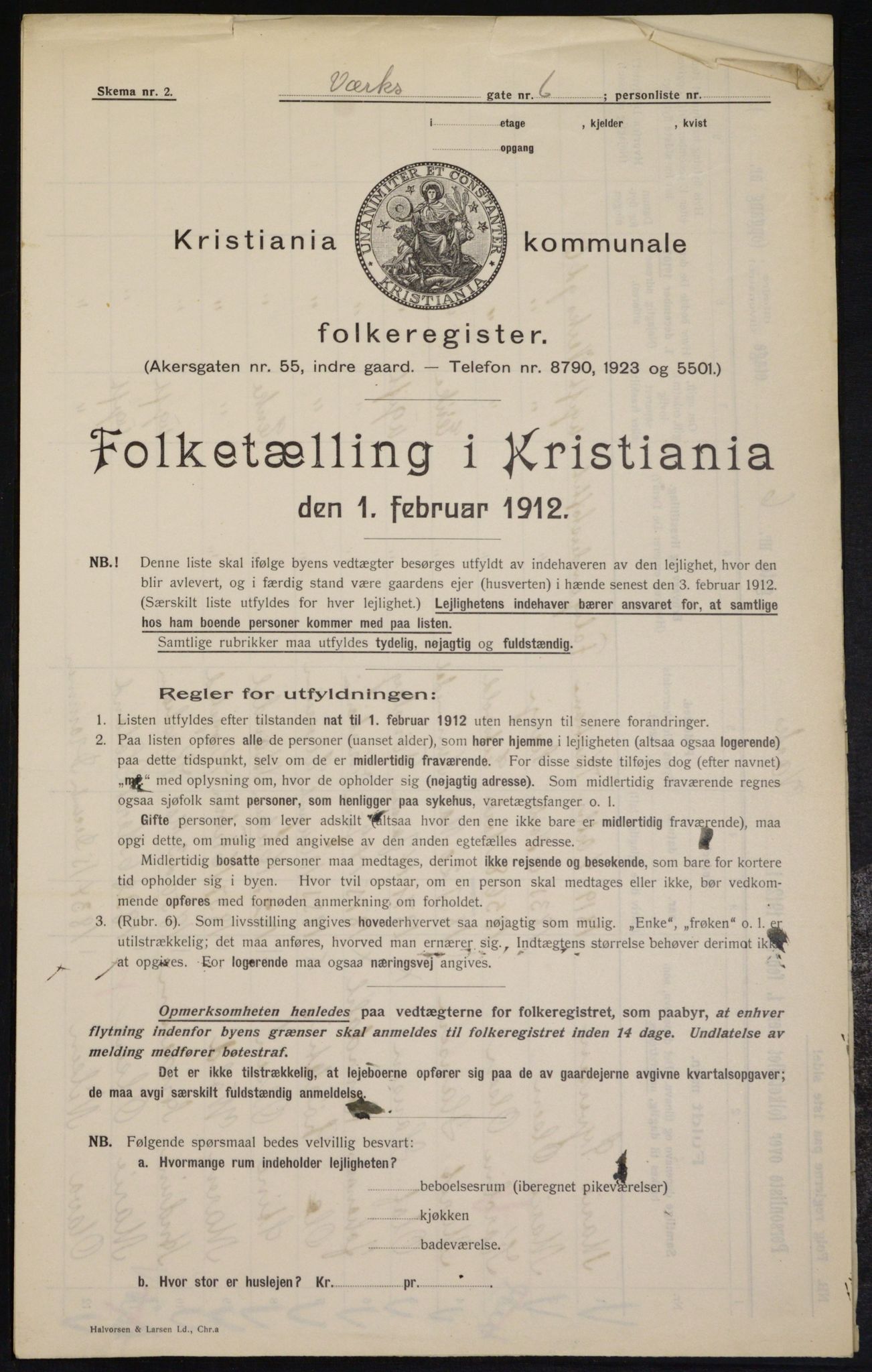 OBA, Kommunal folketelling 1.2.1912 for Kristiania, 1912, s. 121898