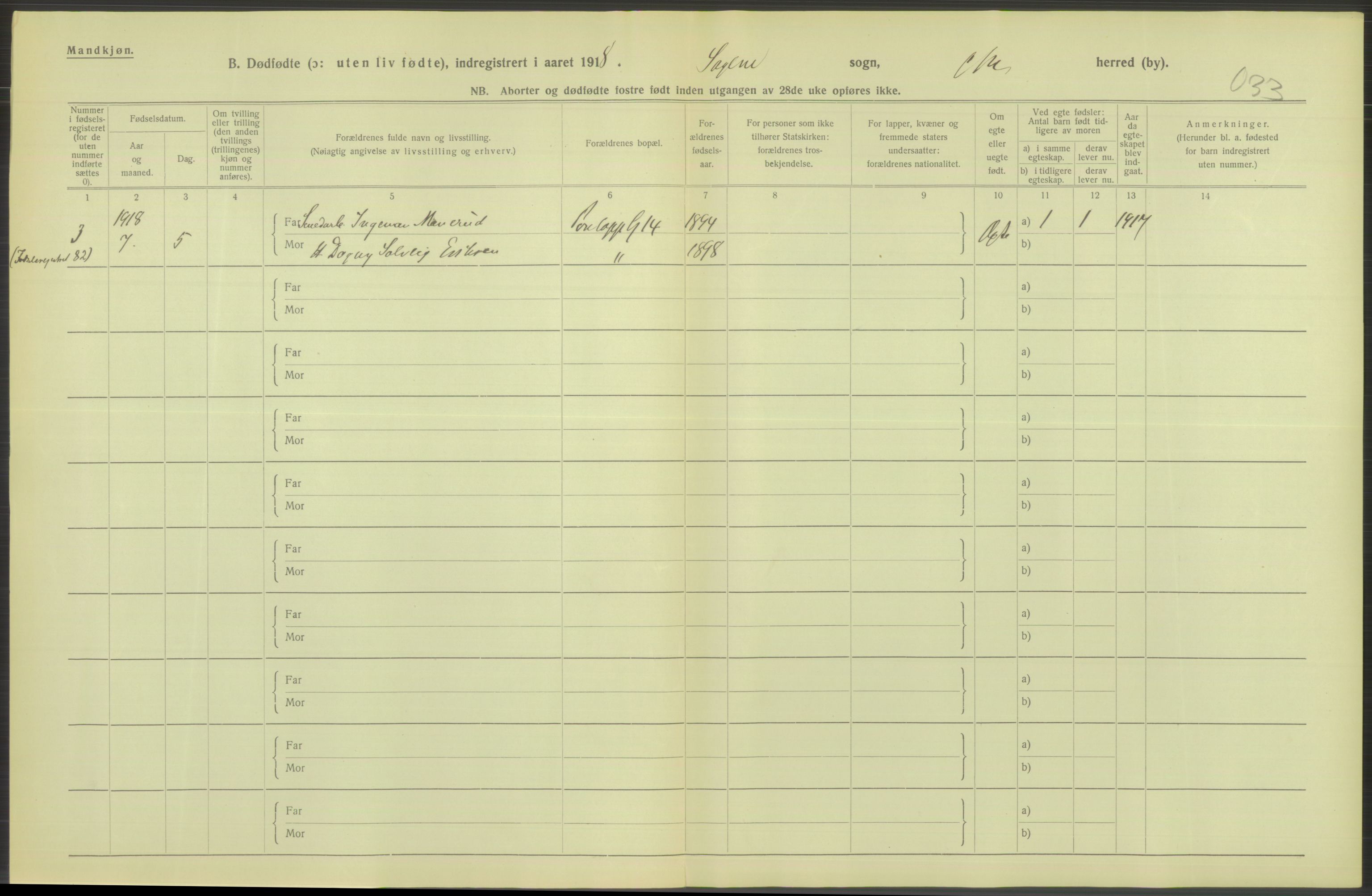 Statistisk sentralbyrå, Sosiodemografiske emner, Befolkning, RA/S-2228/D/Df/Dfb/Dfbh/L0011: Kristiania: Døde, dødfødte, 1918, s. 588