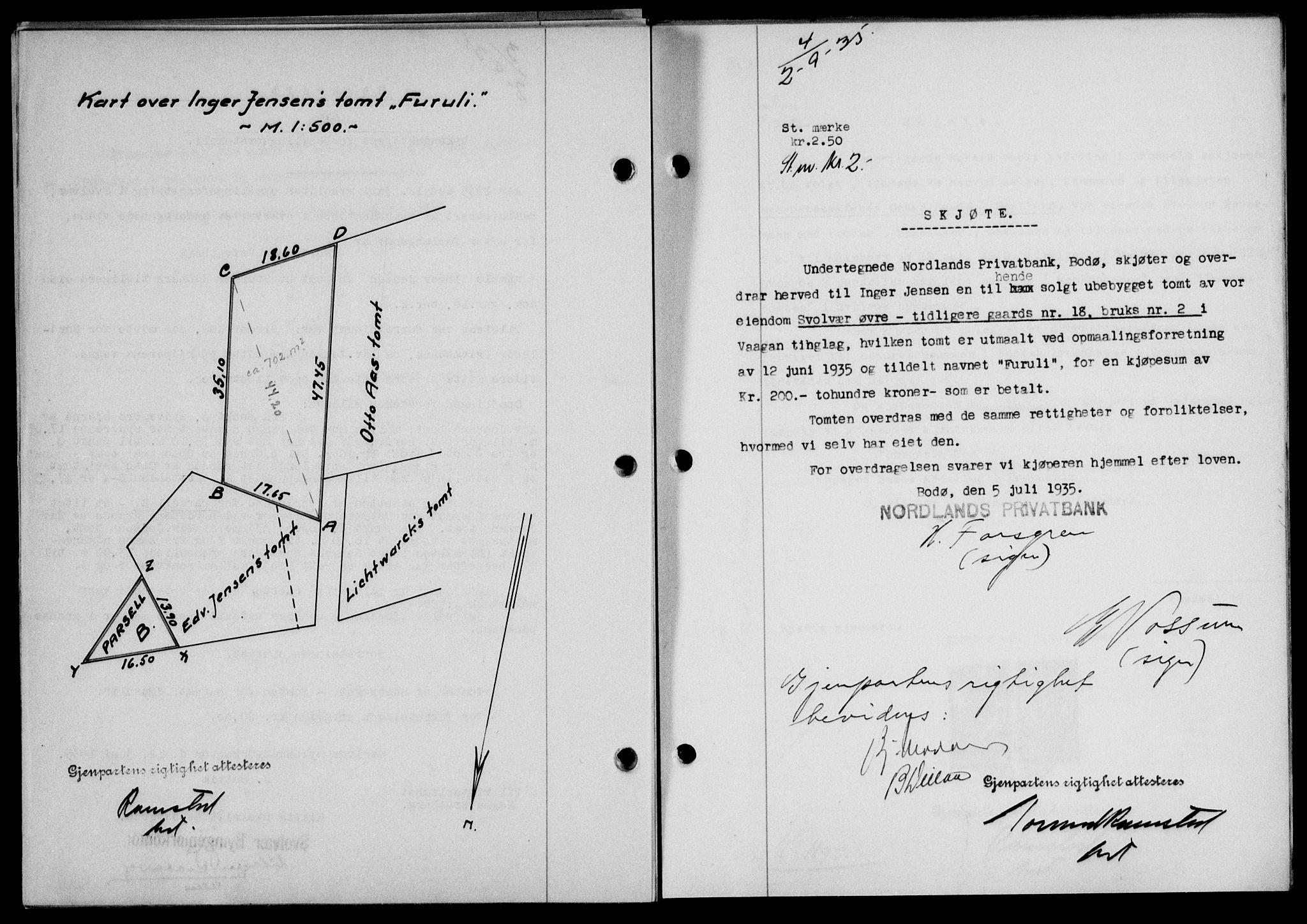 Lofoten sorenskriveri, SAT/A-0017/1/2/2C/L0032b: Pantebok nr. 32b, 1935-1935, Tingl.dato: 02.09.1935