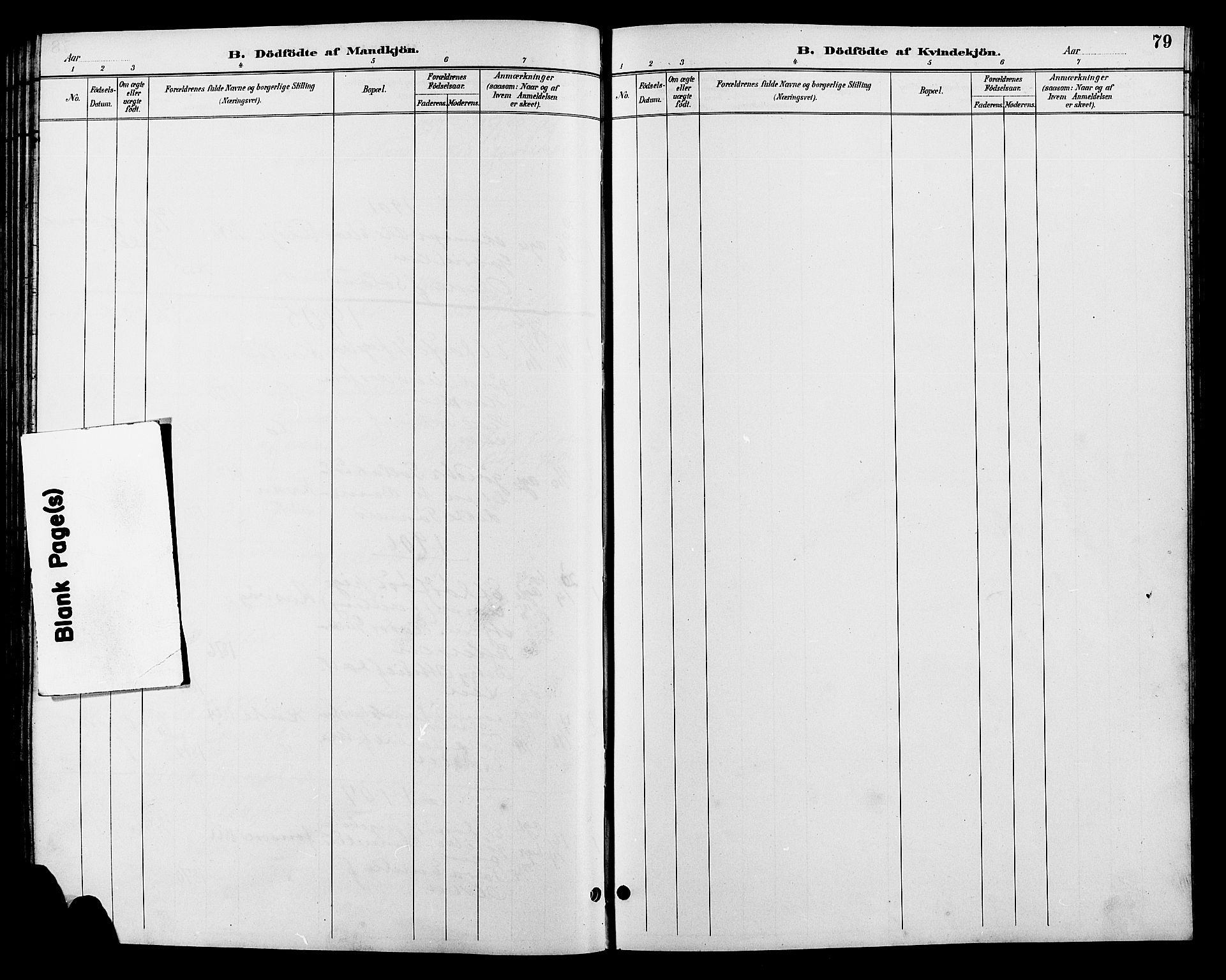 Flekkefjord sokneprestkontor, AV/SAK-1111-0012/F/Fb/Fbb/L0004: Klokkerbok nr. B 4, 1889-1907, s. 79