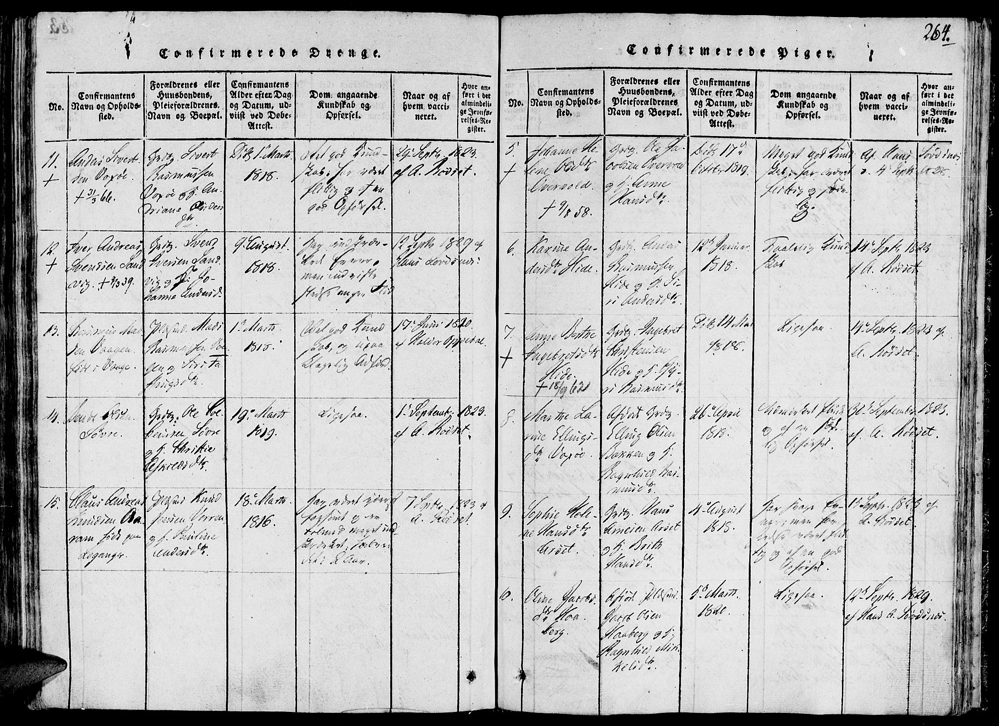 Ministerialprotokoller, klokkerbøker og fødselsregistre - Møre og Romsdal, AV/SAT-A-1454/503/L0033: Ministerialbok nr. 503A01, 1816-1841, s. 264