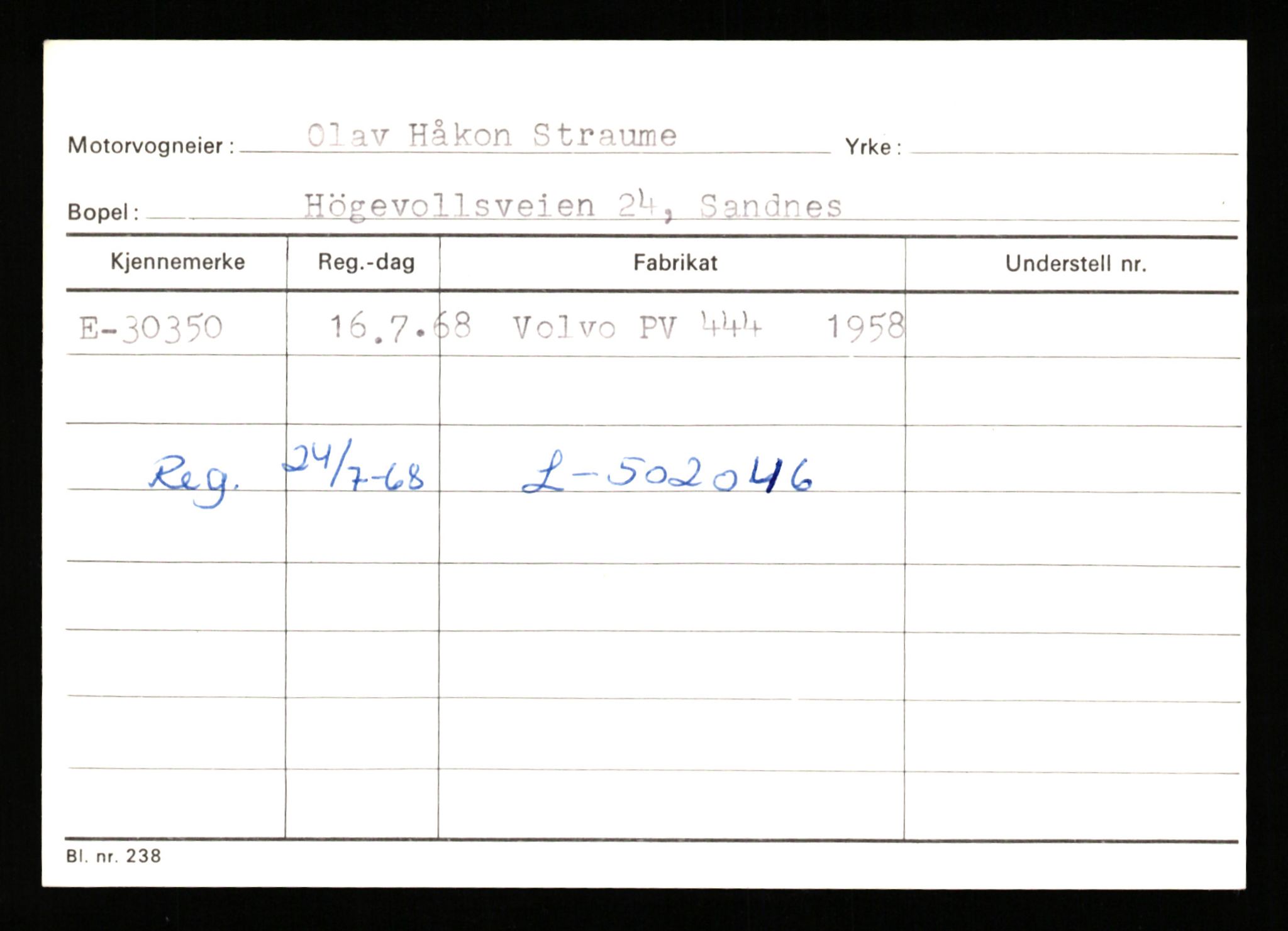 Stavanger trafikkstasjon, SAST/A-101942/0/G/L0005: Registreringsnummer: 23000 - 34245, 1930-1971, s. 2277